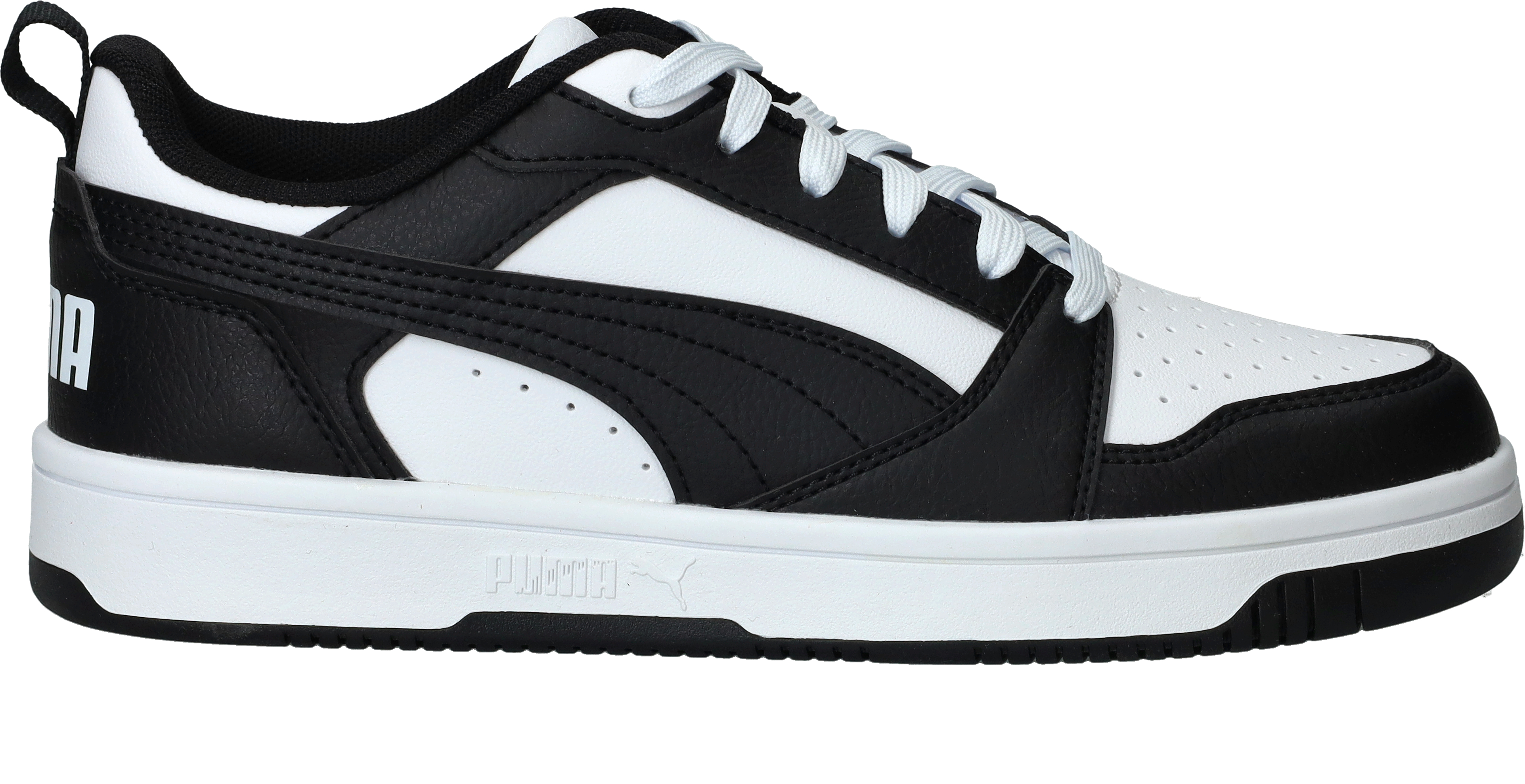 Puma Rebound V6 Low JR Sneakers Jongens Zwart