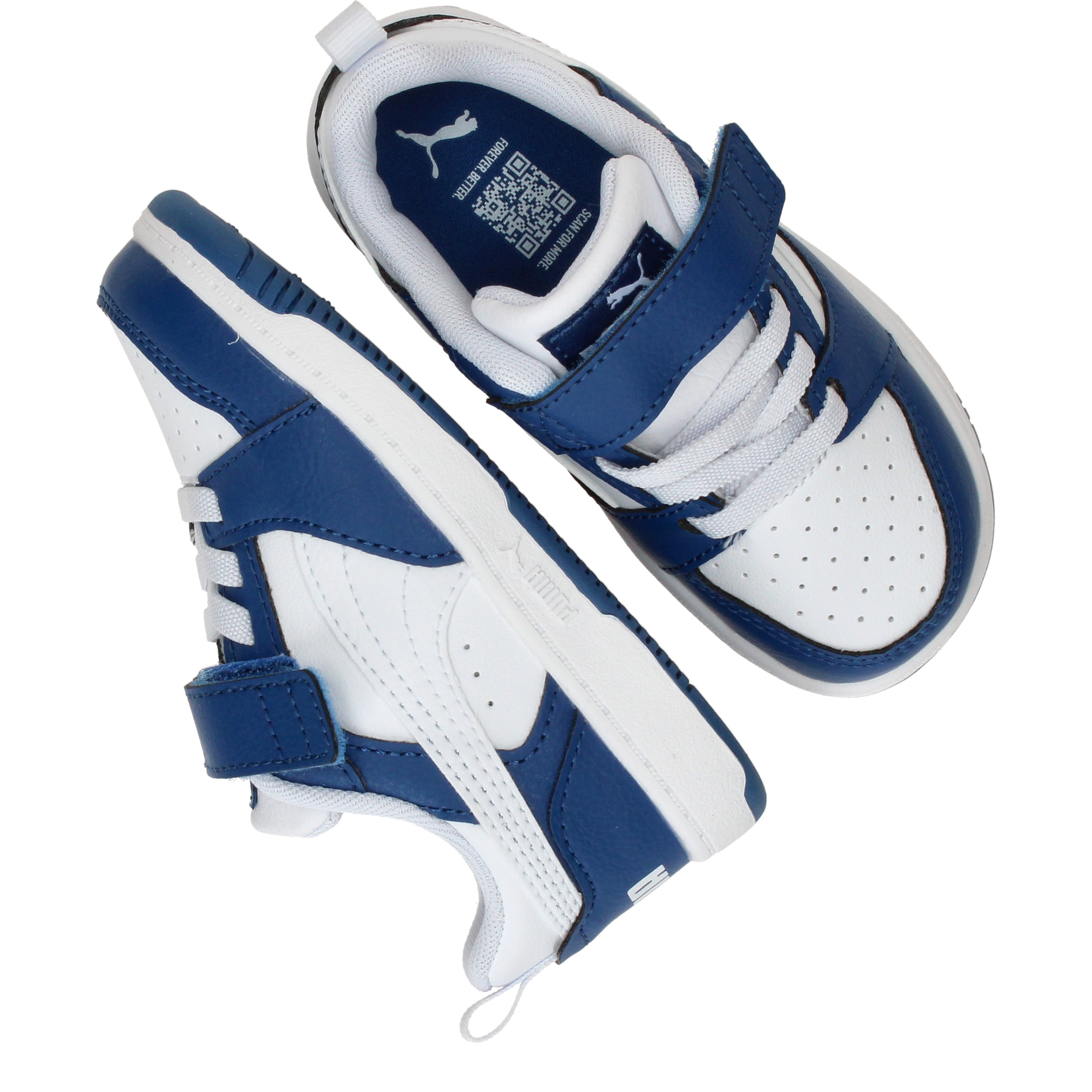 Puma Rebound V6 Low Sneakers Jongens Blauw, sneaker voor jongens – foto 4