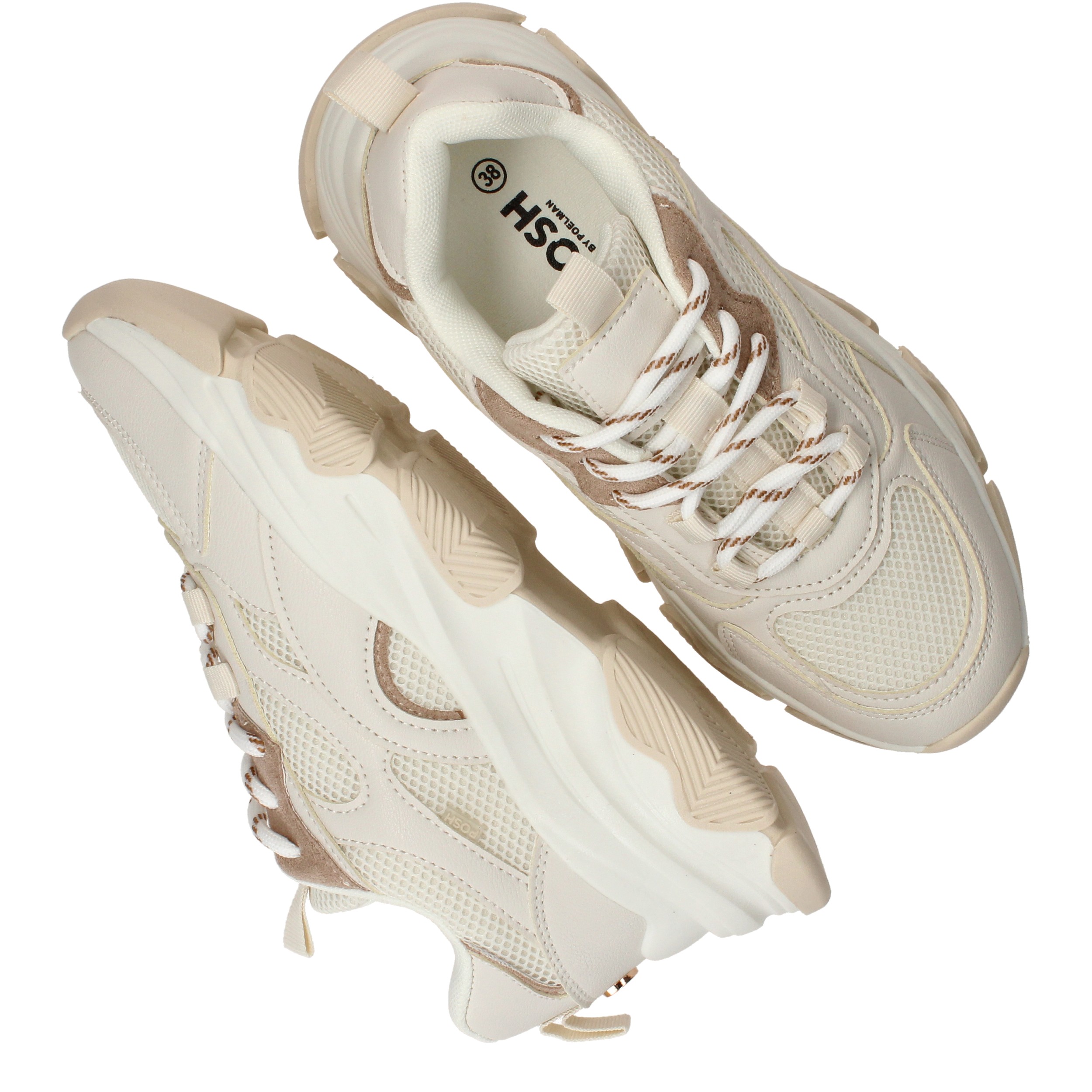 POSH By Poelman Sneakers Dames Beige