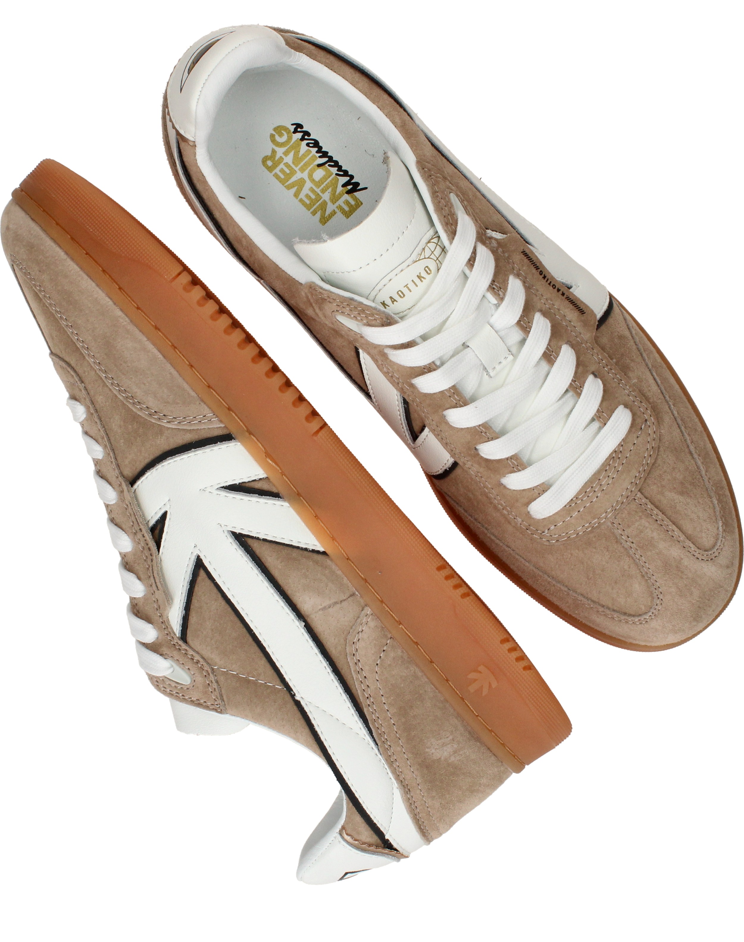 Kaotiko Boston Sneakers Heren Beige, sneaker voor heren – foto 4
