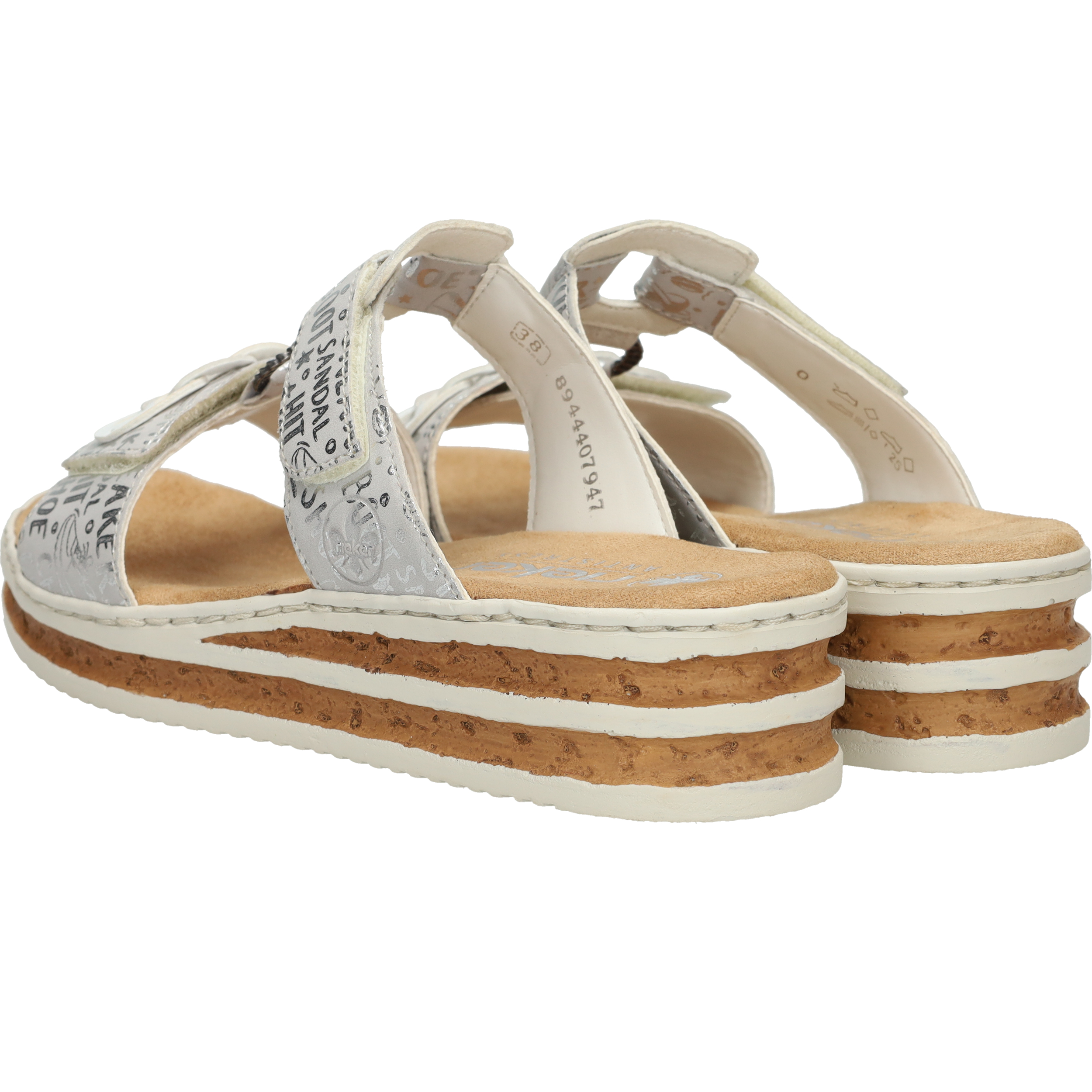 RIEKER 62936-90 Slipper zilver maat 38