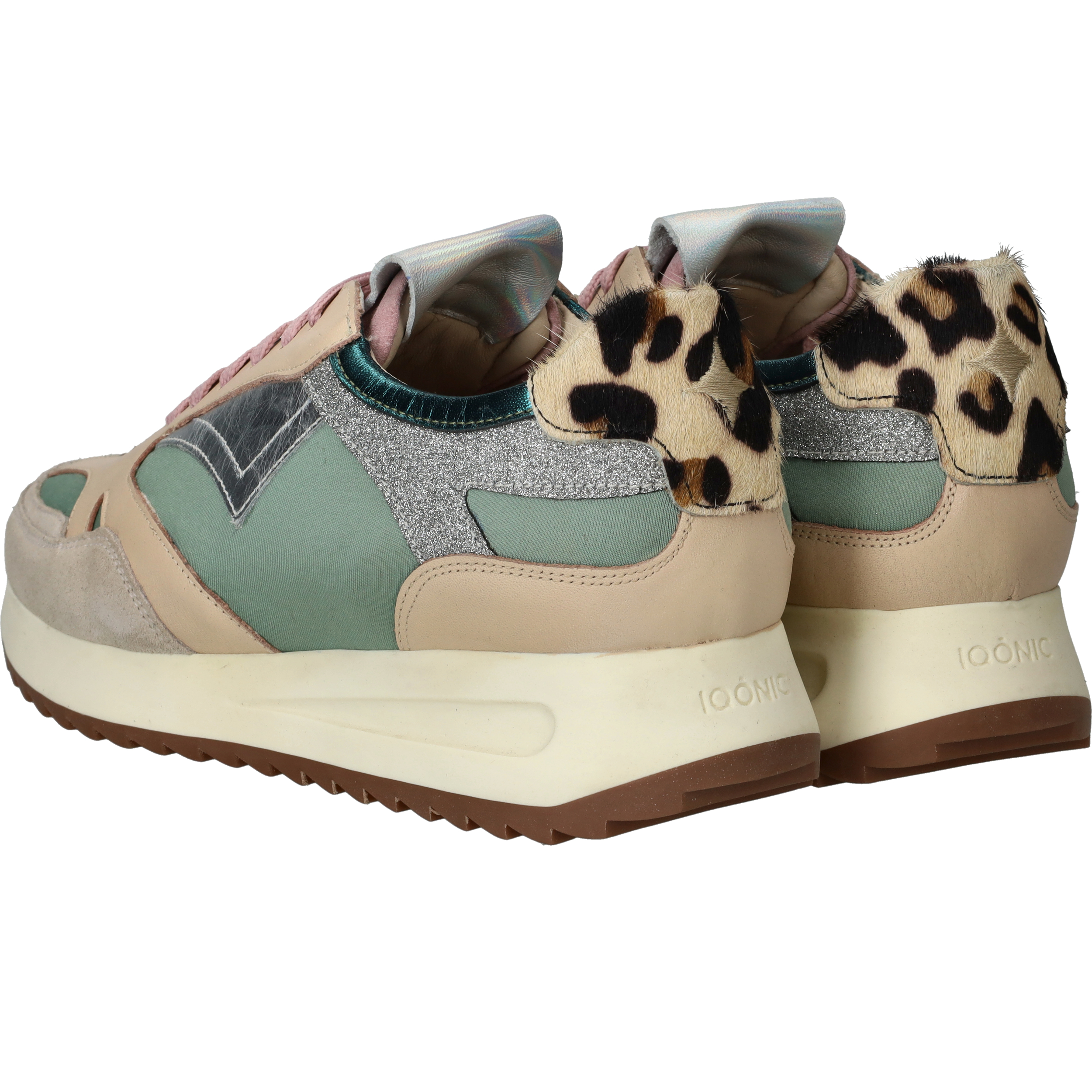 Iqonic Sneakers Dames Groen, sneaker voor dames – foto 3