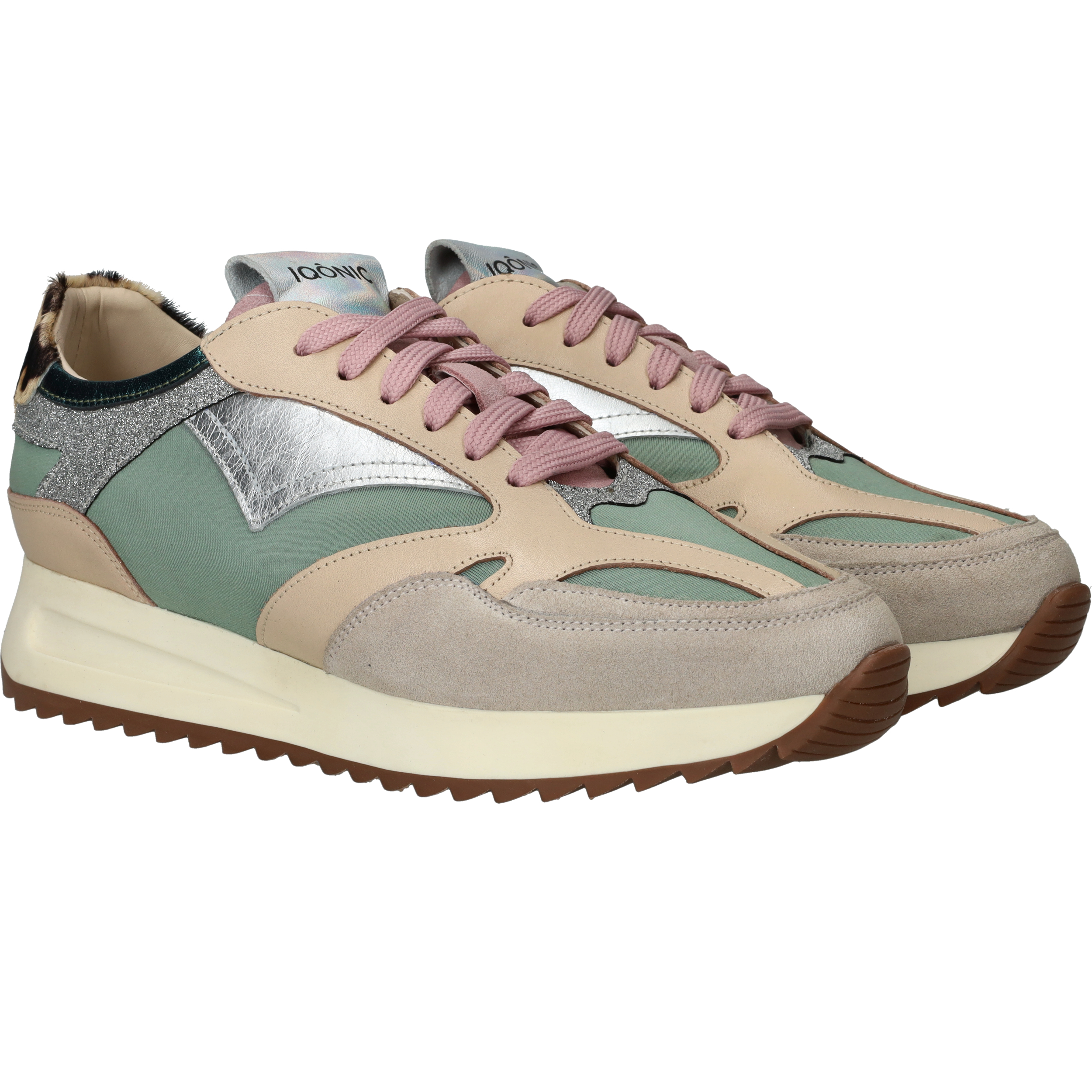 Iqonic Sneakers Dames Groen, sneaker voor dames – foto 2