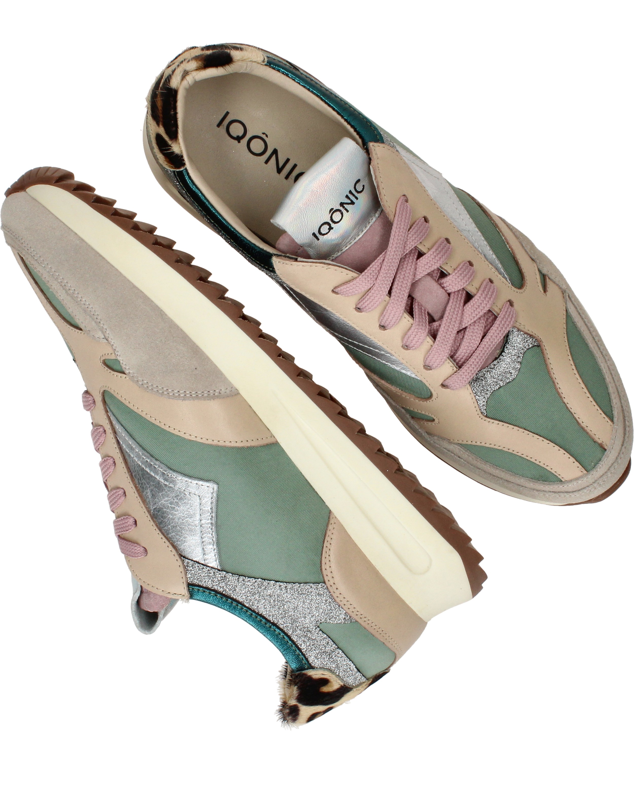 Iqonic Sneakers Dames Groen, sneaker voor dames – foto 4