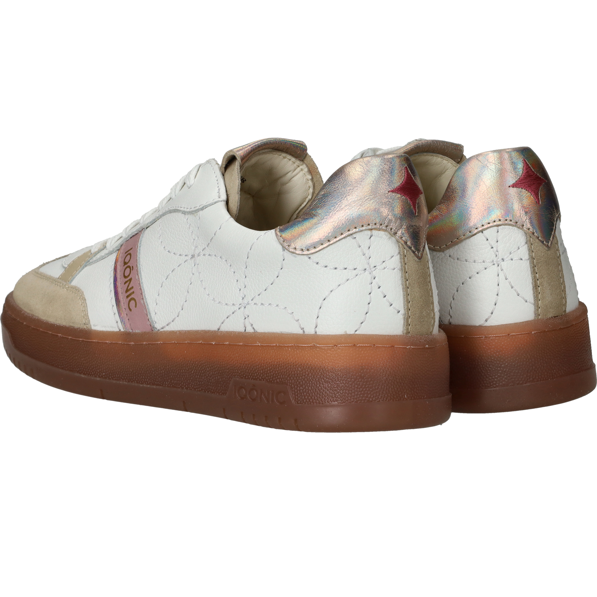 Iqonic Sneakers Dames Beige, sneaker voor dames – foto 3