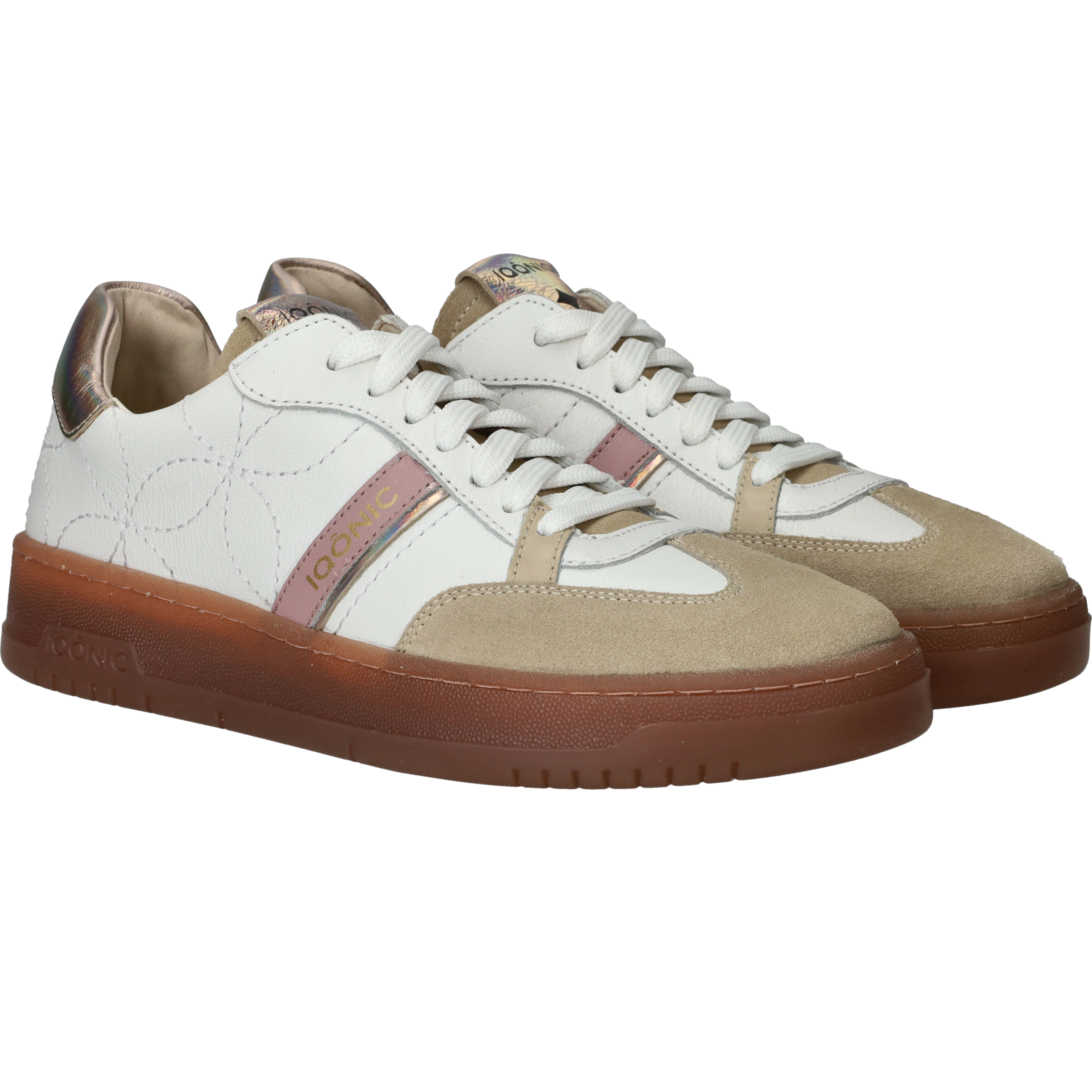 Iqonic Sneakers Dames Beige, sneaker voor dames – foto 2