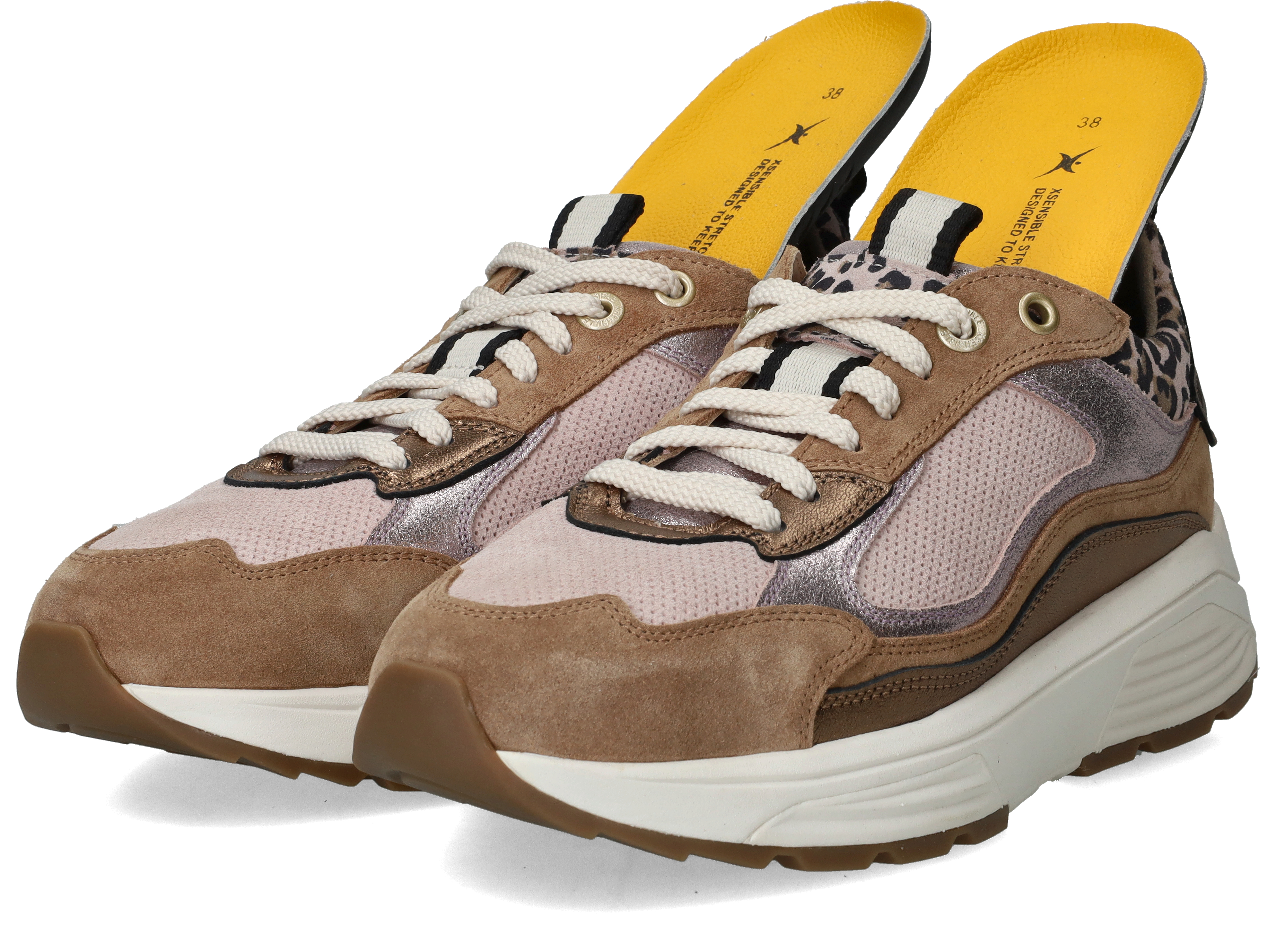 Xsensible Milau Stretchwalker Sneakers Dames Bruin