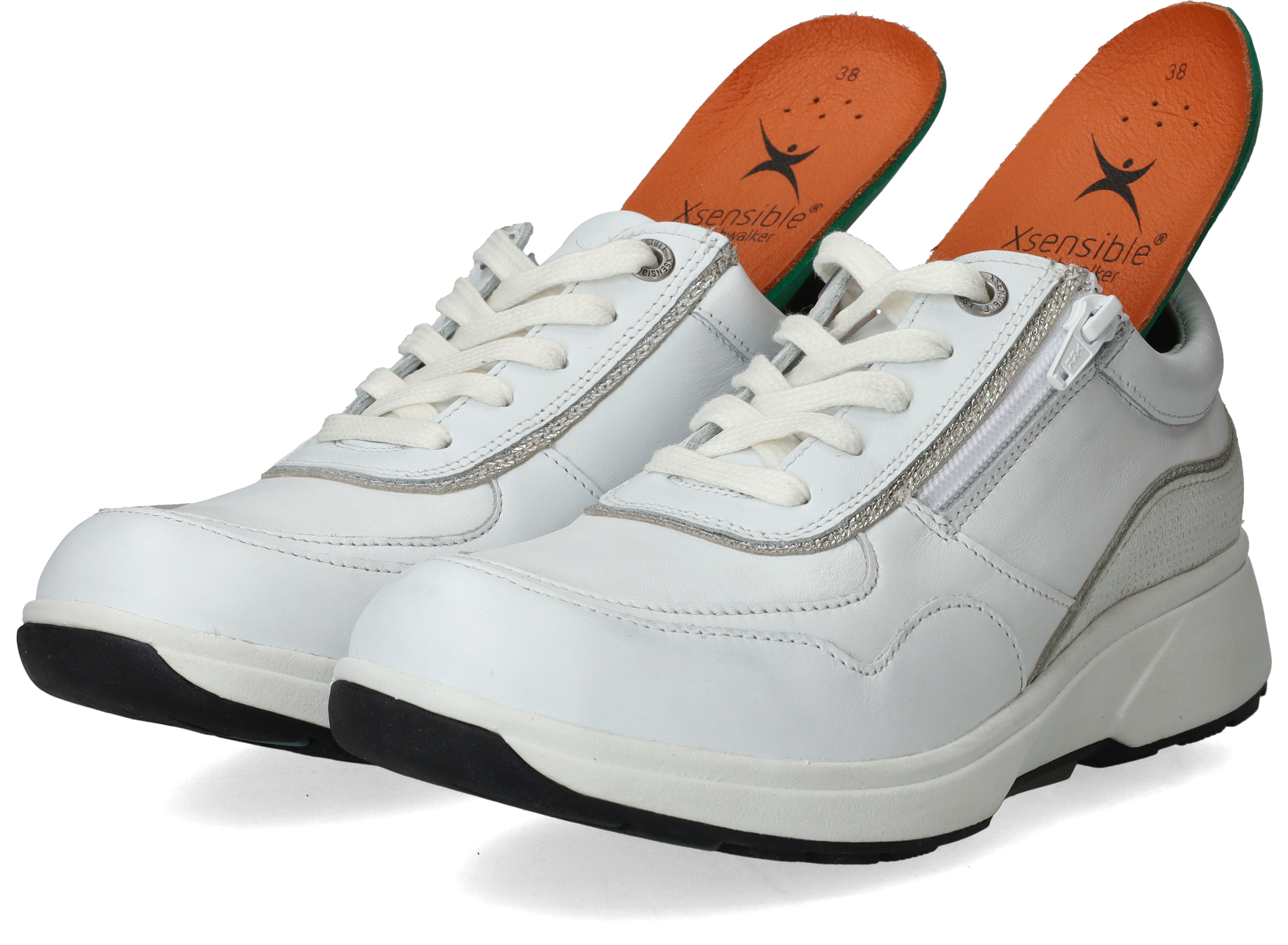 Witte Leren Sneakers Xsensible , White , Dames