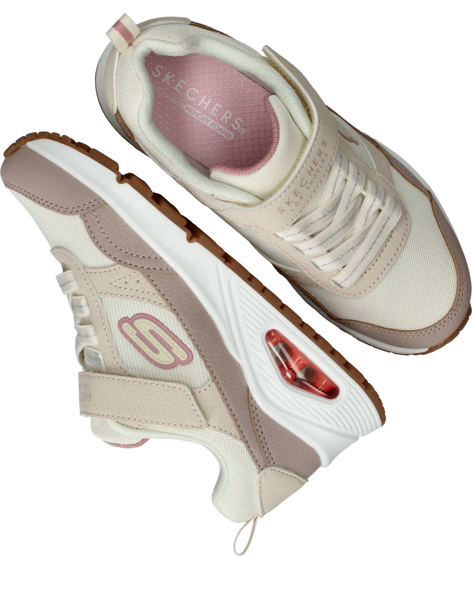 Skechers Uno Mesh Pop Sneakers Meisjes Beige, sneaker voor meisjes – foto 4