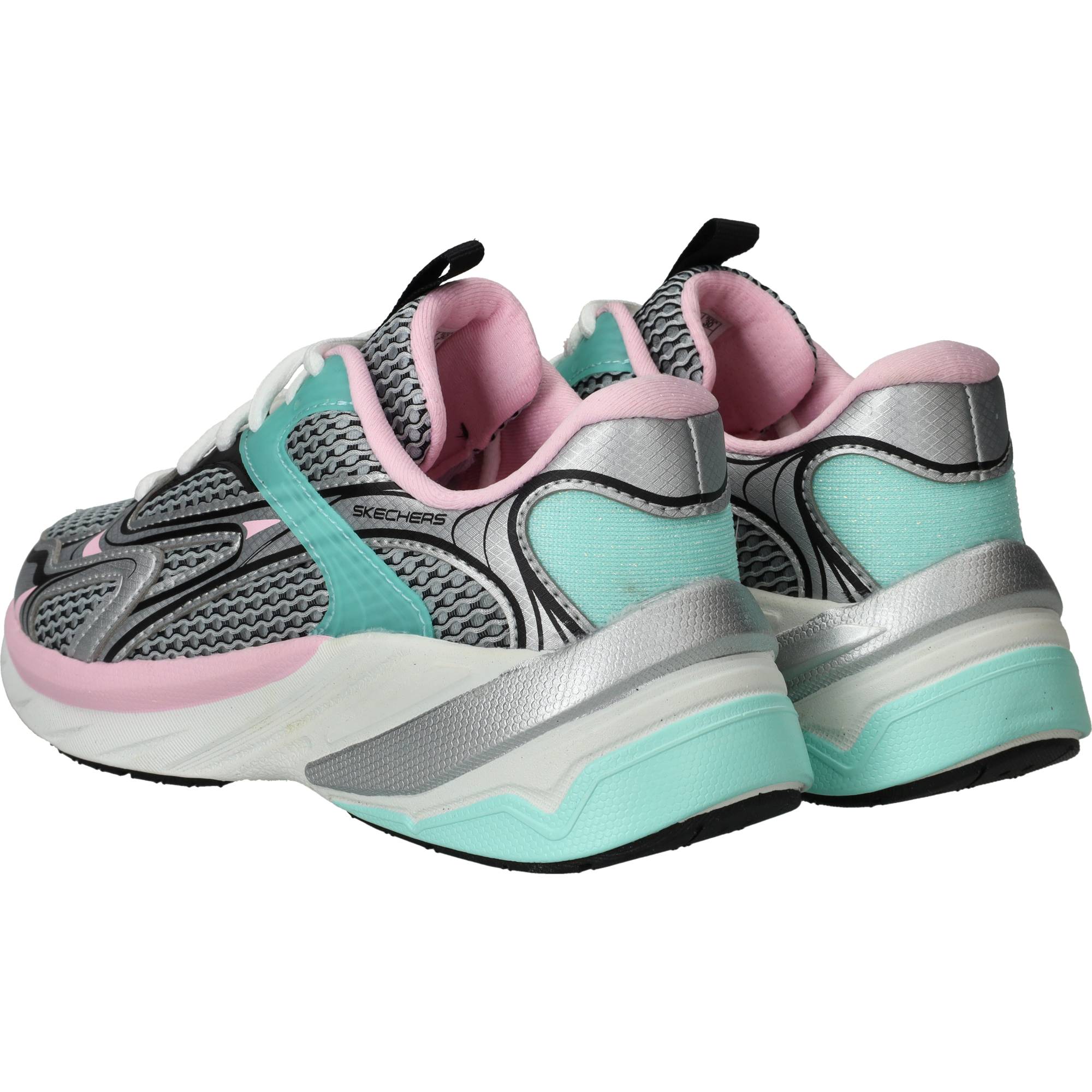 Skechers S2K Sneakers Meisjes Zilver, sneaker voor meisjes – foto 3