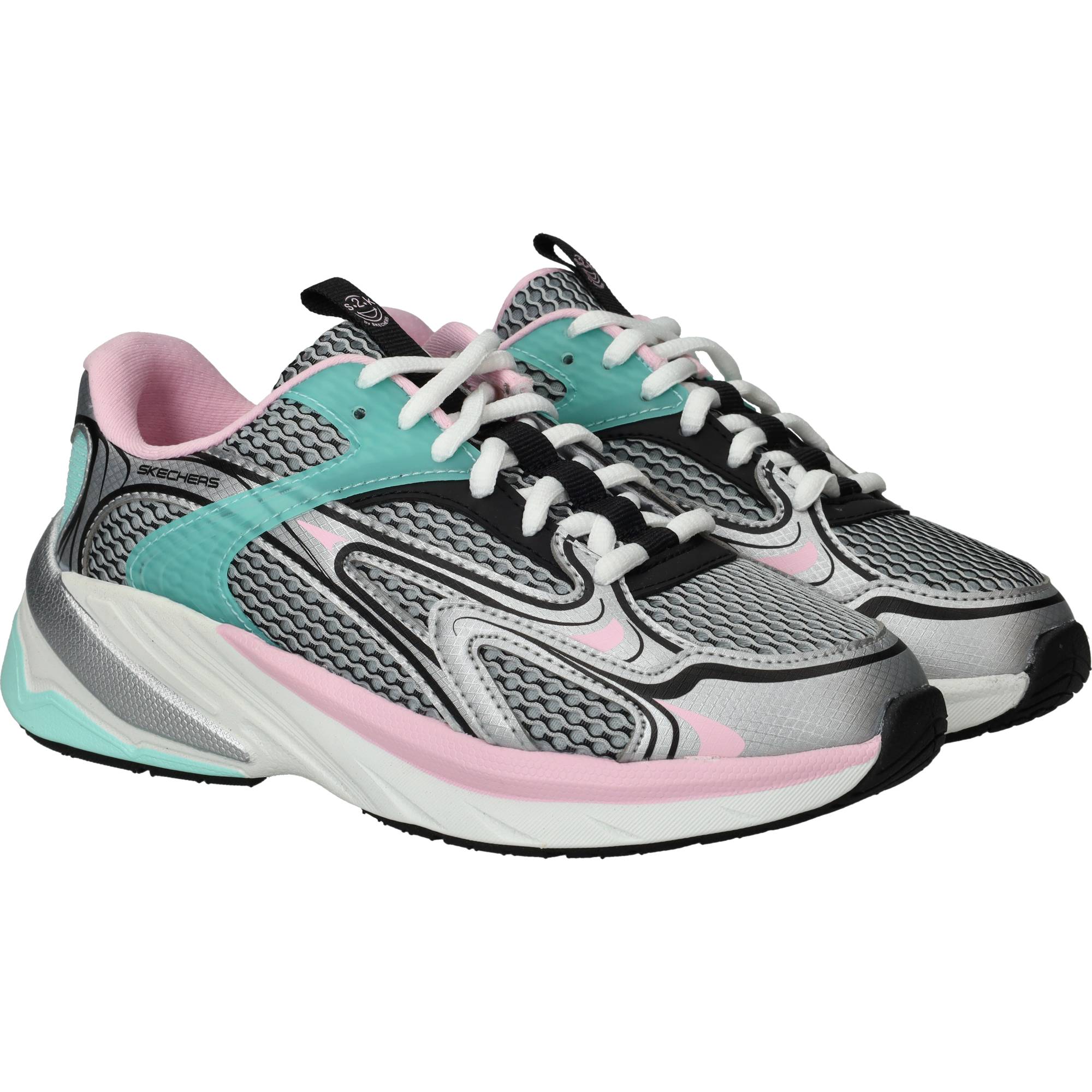 Skechers S2K Sneakers Meisjes Zilver, sneaker voor meisjes – foto 2