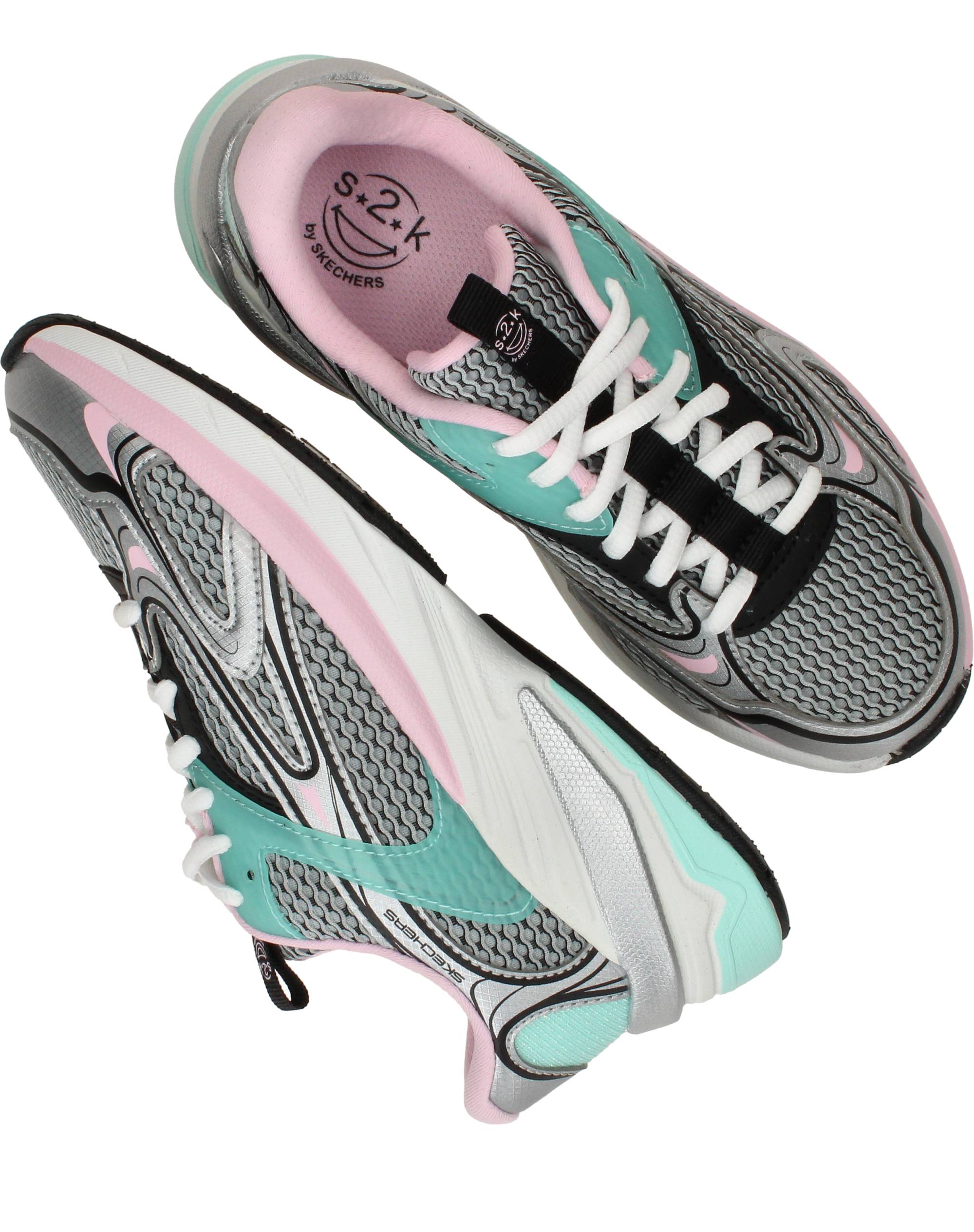 Skechers S2K Sneakers Meisjes Zilver, sneaker voor meisjes – foto 4