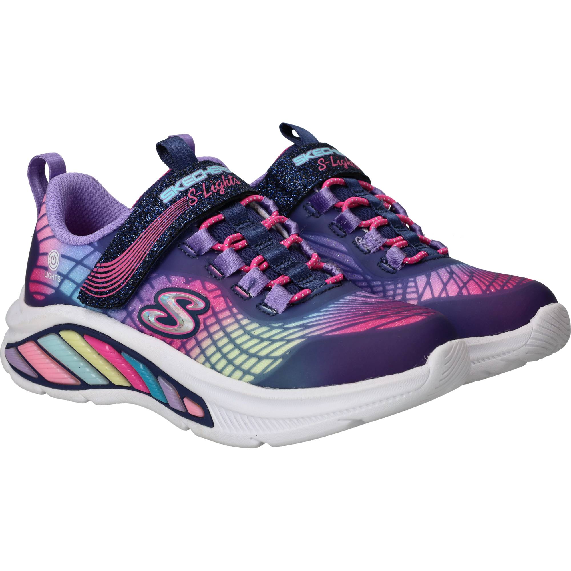 Skechers S-Lights Rainbow Cruisers Sneakers Meisjes Paars, sneaker voor meisjes – foto 2