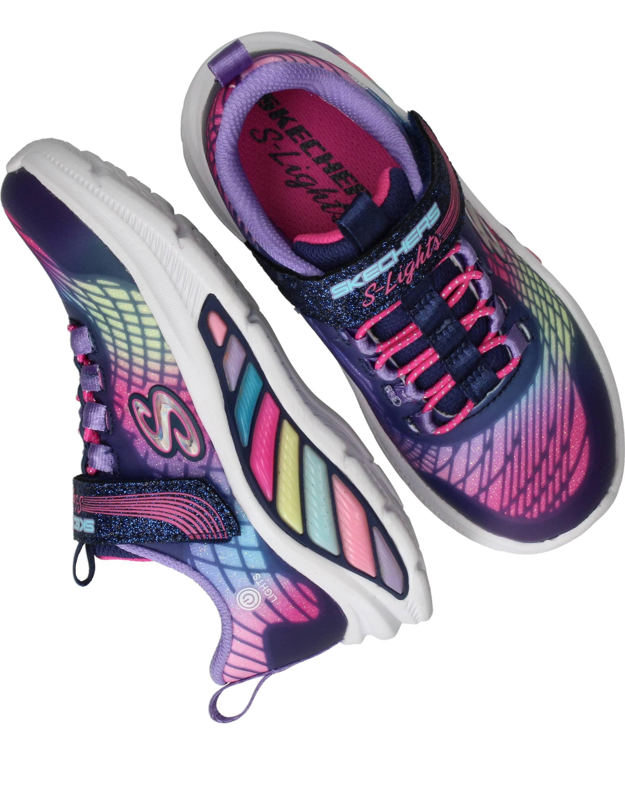 Skechers S-Lights Rainbow Cruisers Sneakers Meisjes Paars, sneaker voor meisjes – foto 4
