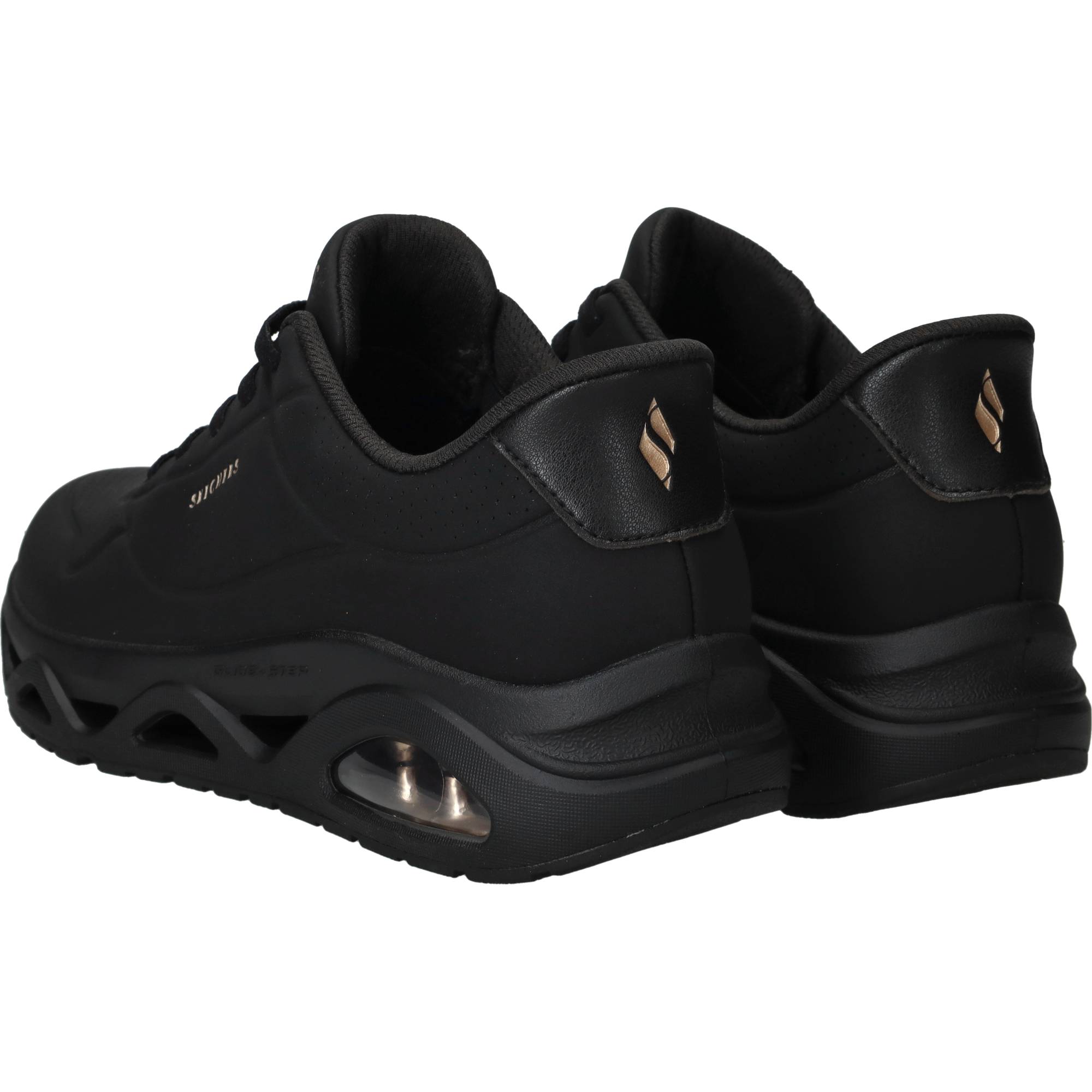 Skechers Uno Glide Step Glide On Air Sneakers Dames Zwart, sneaker voor dames – foto 3
