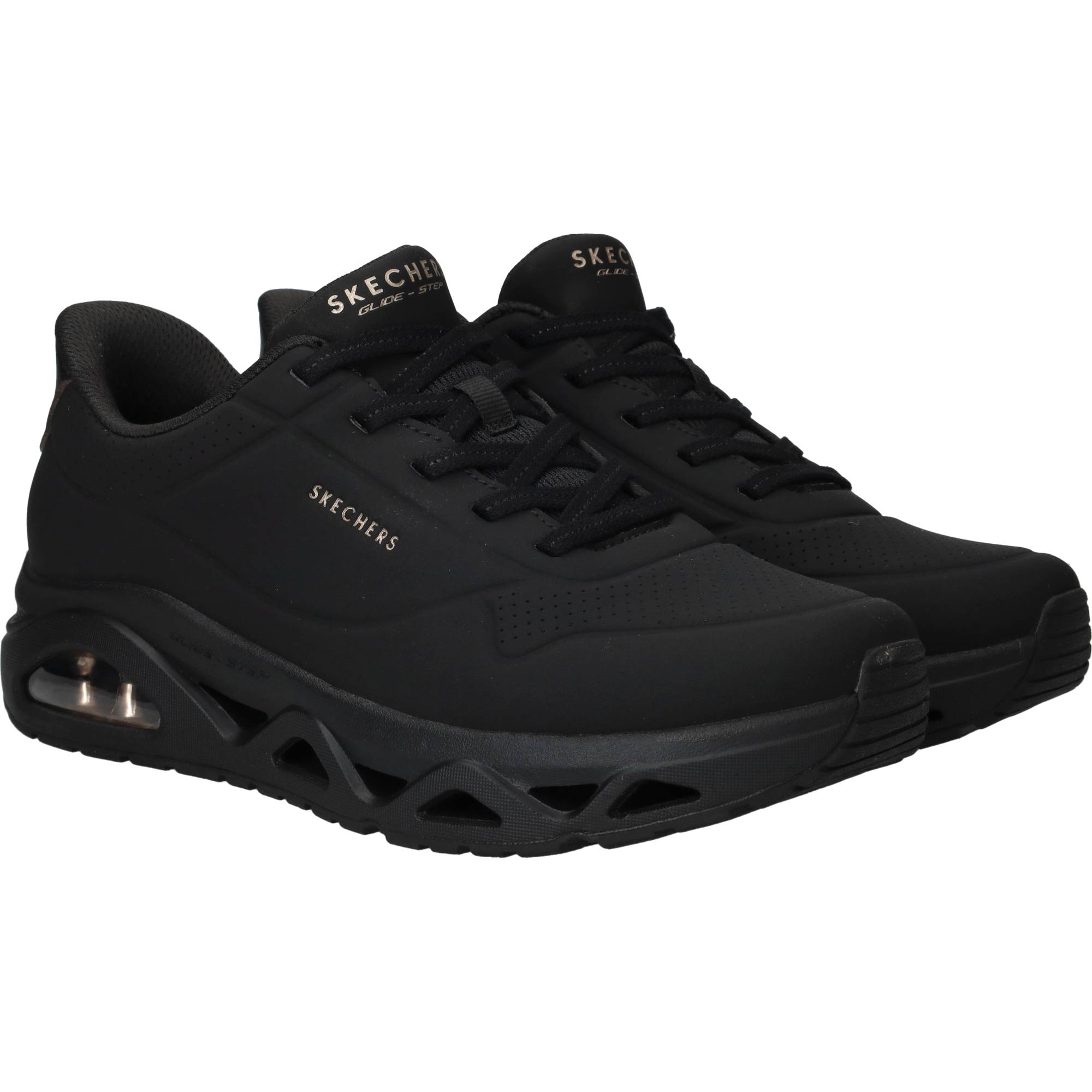 Skechers Uno Glide Step Glide On Air Sneakers Dames Zwart, sneaker voor dames – foto 2