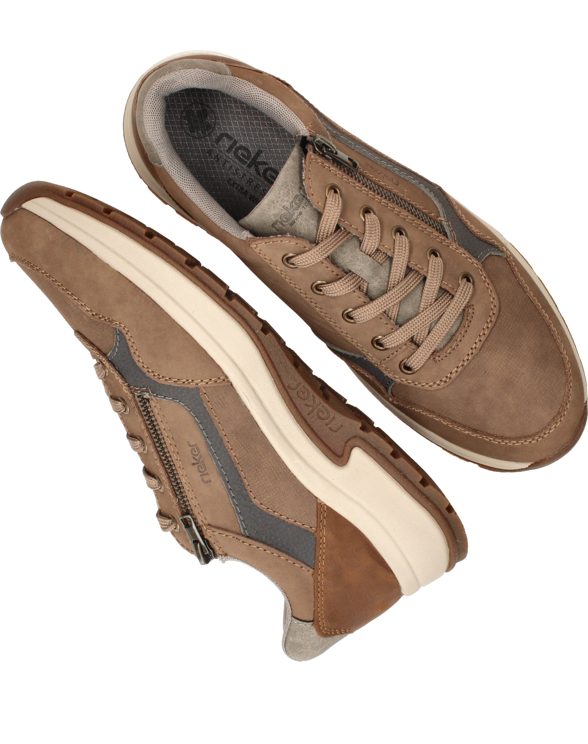 Rieker Sneakers Heren Taupe, sneaker voor heren – foto 4