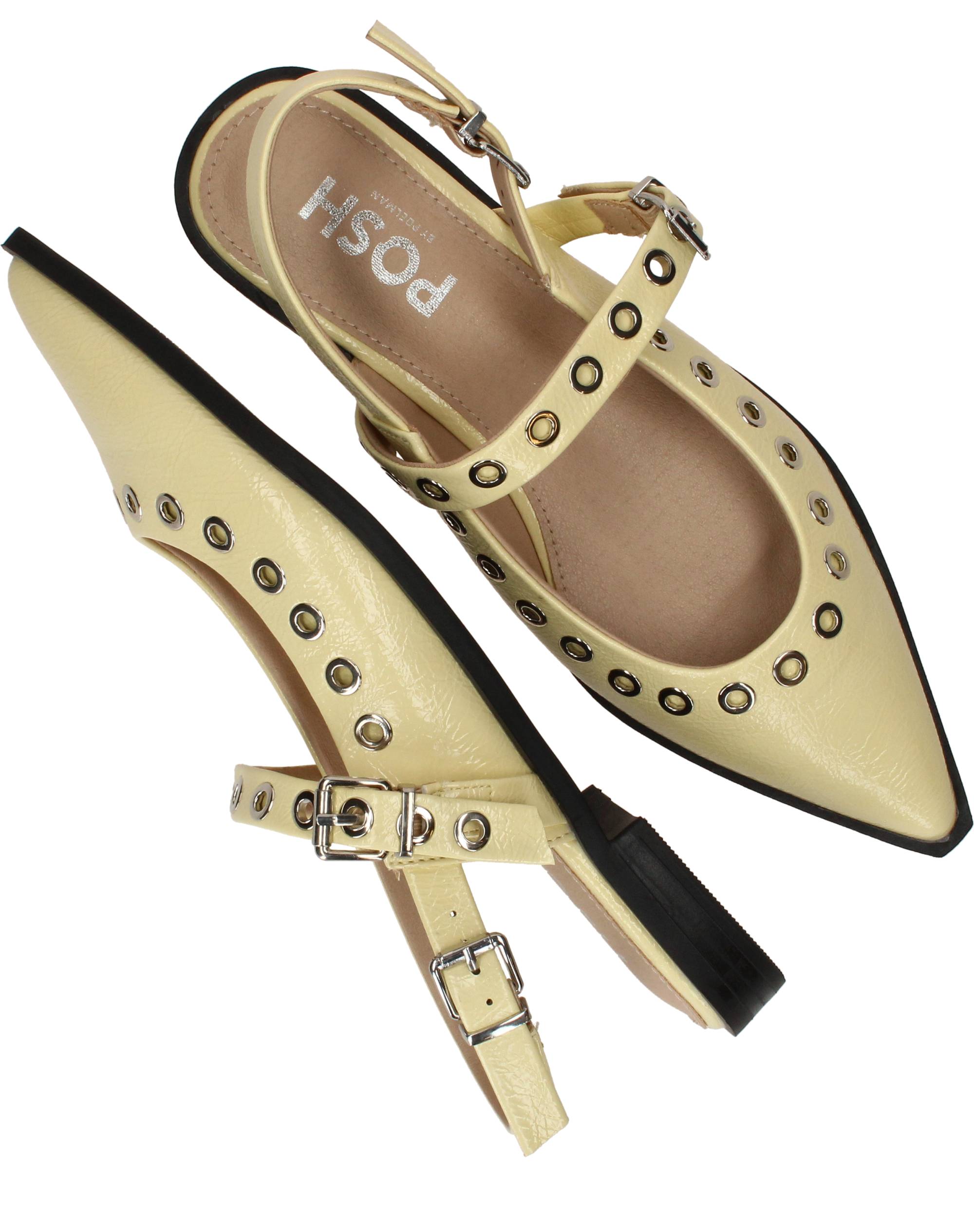 POSH By Poelman Slingbacks Dames Geel, slingback voor dames – foto 4