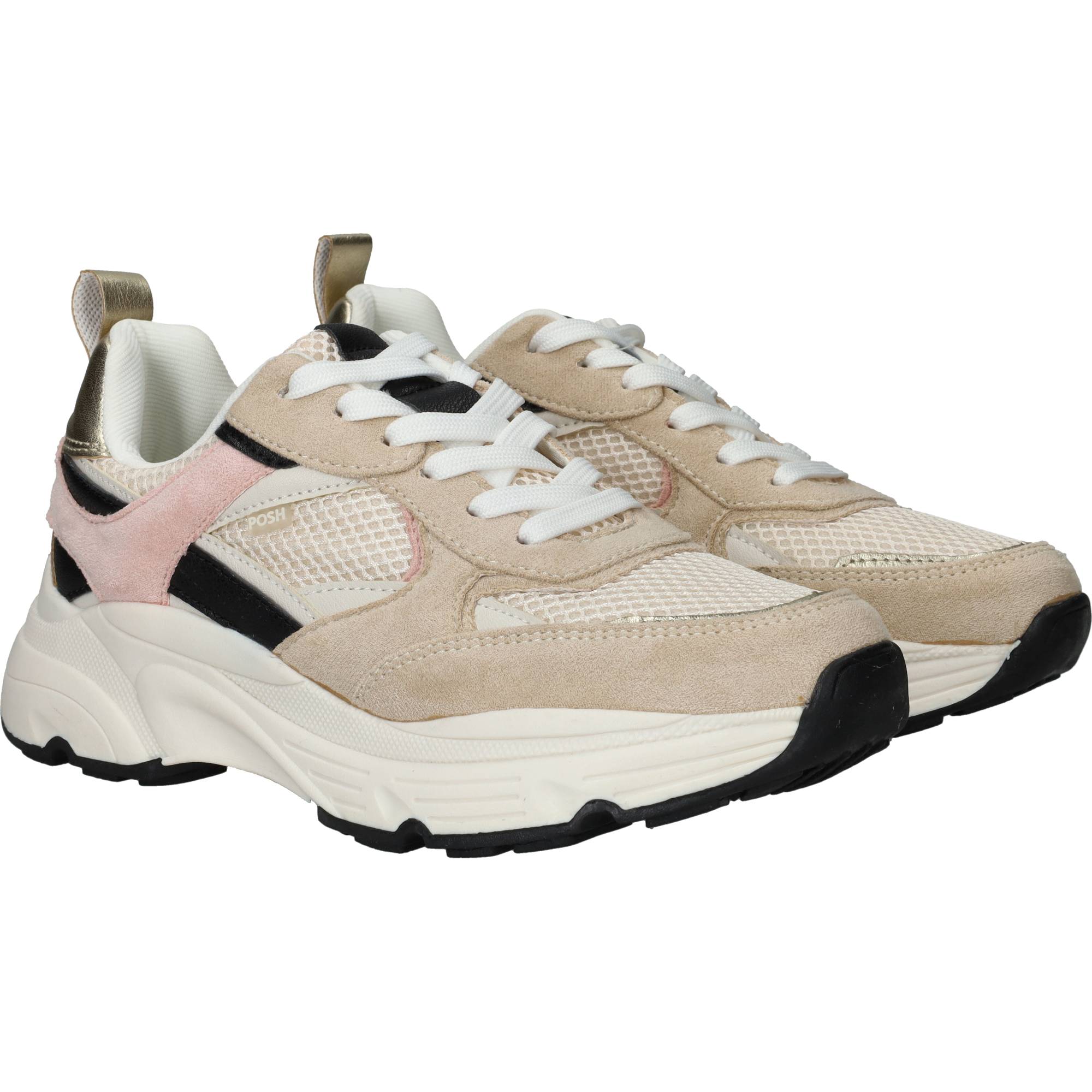 POSH By Poelman Sneakers Dames Beige, sneaker voor dames – foto 2