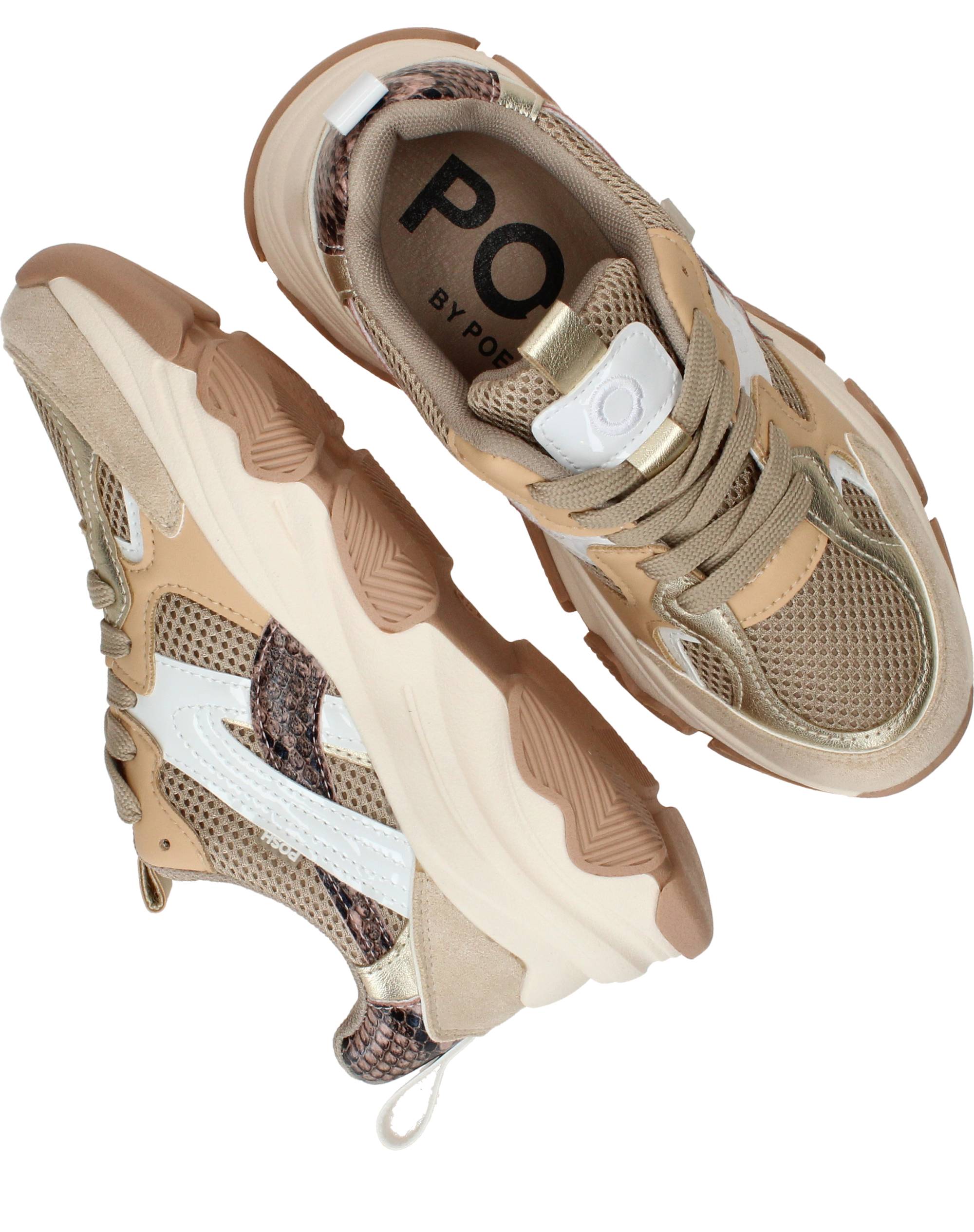 POSH By Poelman Sneakers Meisjes Beige, sneaker voor meisjes – foto 8