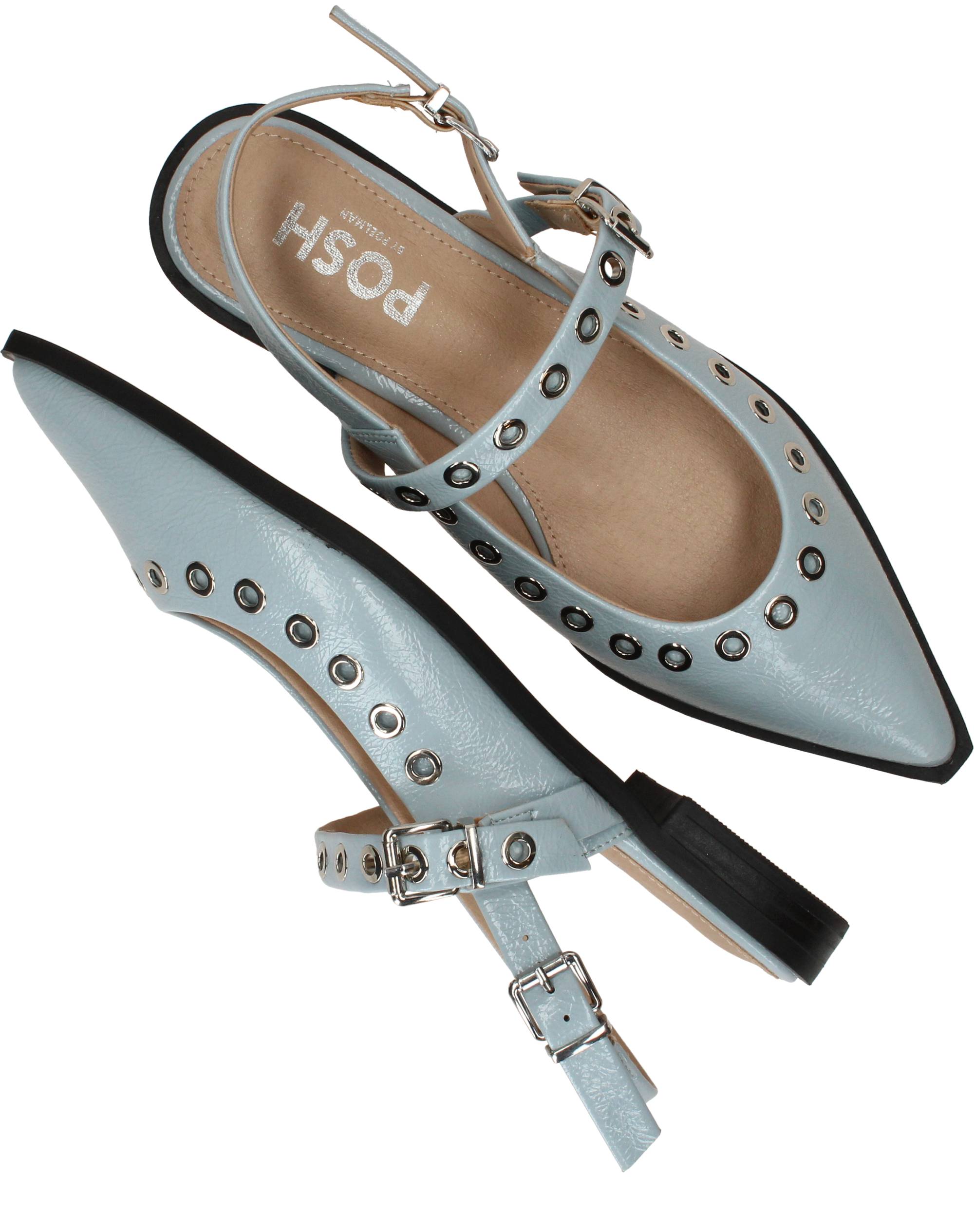 POSH By Poelman Instappers Dames Blauw, instapper voor dames – foto 4