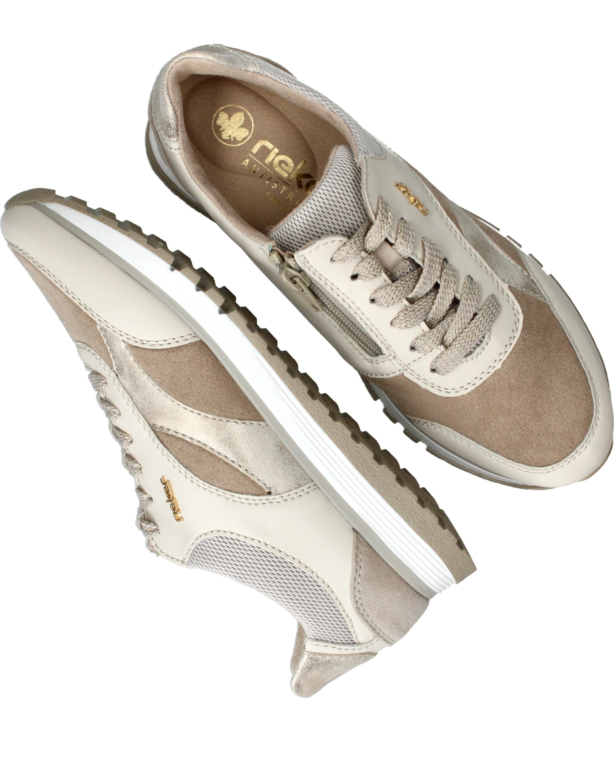 Rieker Sneakers Dames Beige, sneaker voor dames – foto 4