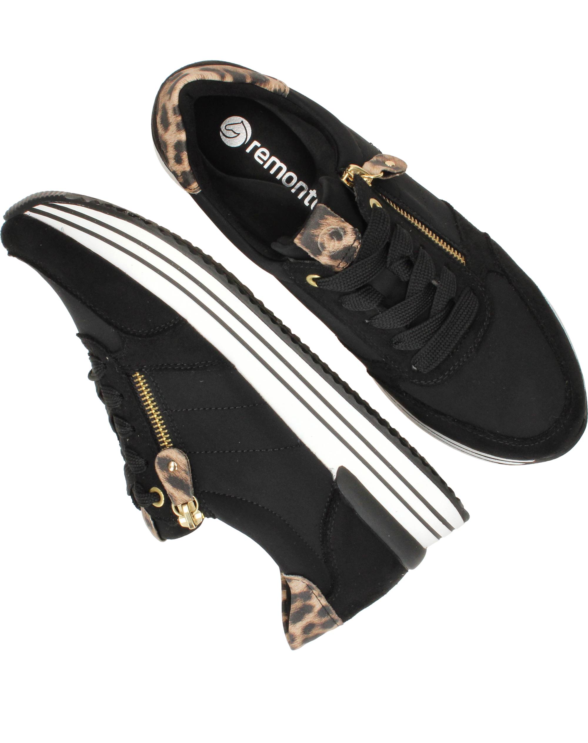 Remonte Sneakers Dames Zwart, sneaker voor dames – foto 4