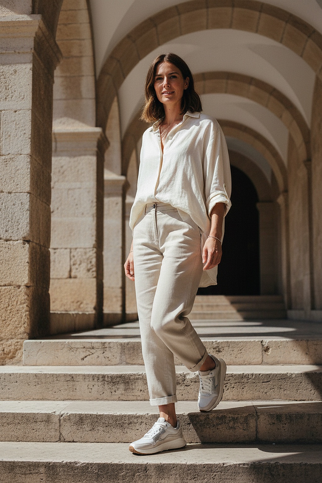 Xsensible Golden Gate Stretchwalker Sneakers Dames Beige, sneaker voor dames – foto 6