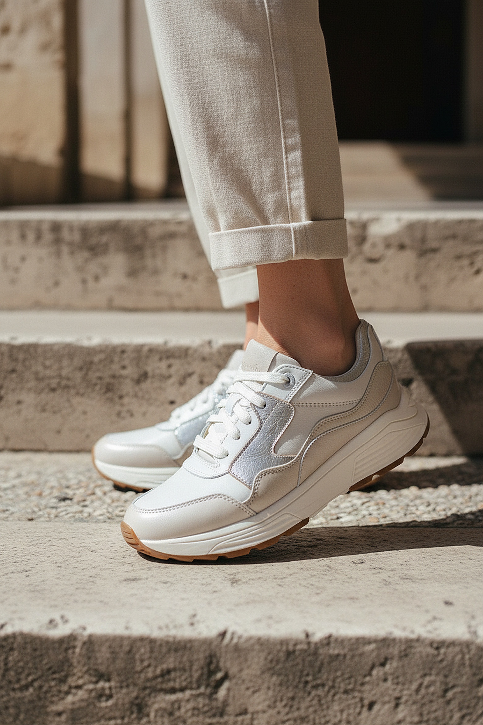 Xsensible Golden Gate Stretchwalker Sneakers Dames Beige, sneaker voor dames – foto 7