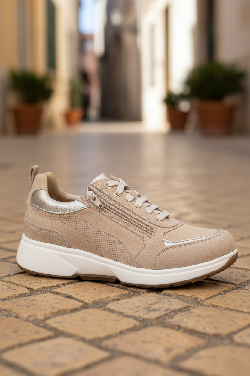 Xsensible Valletta Stretchwalker Sneakers Dames Beige, sneaker voor dames – foto 4