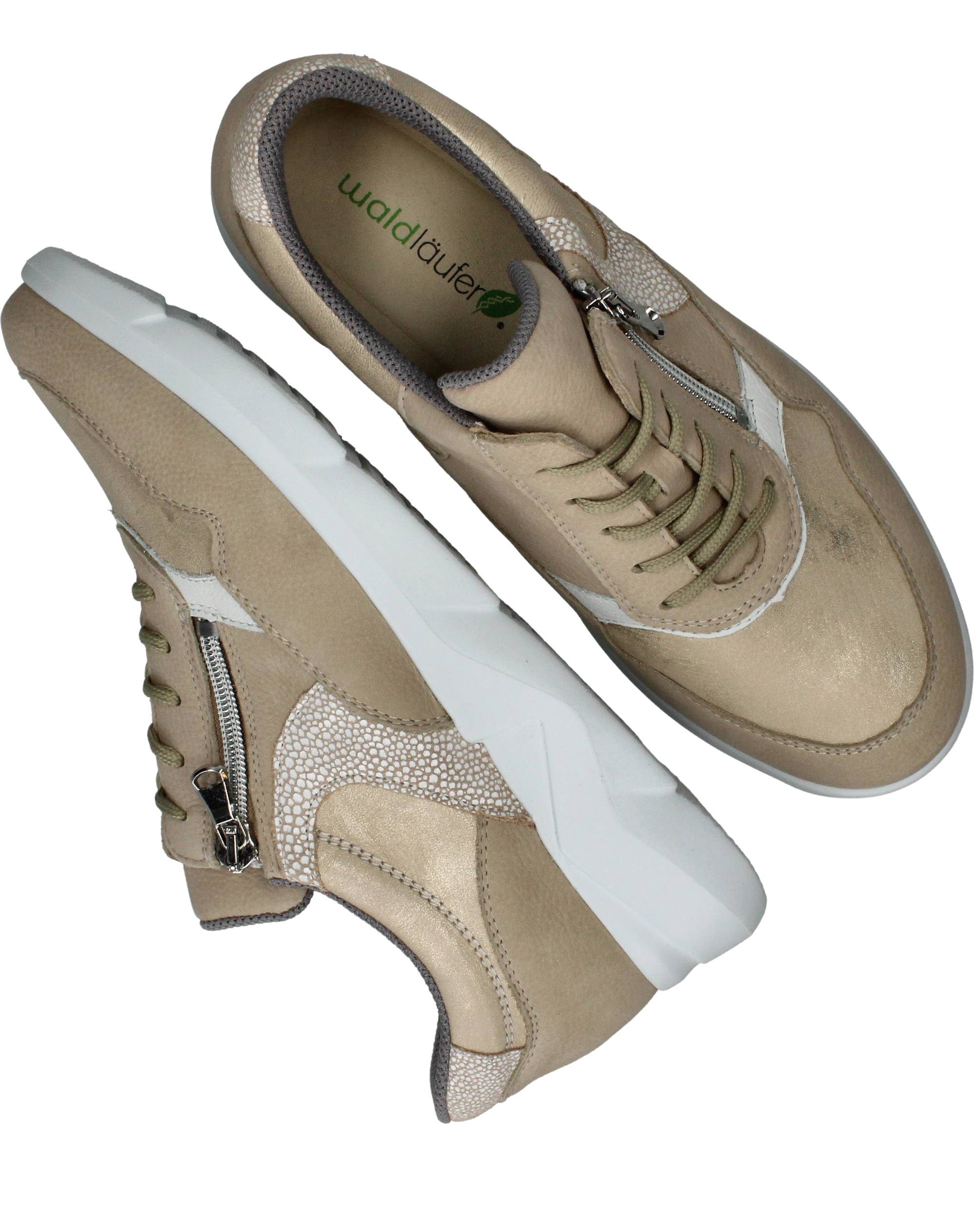 Waldlaufer Funky Sneakers Dames Beige, sneaker voor dames – foto 4