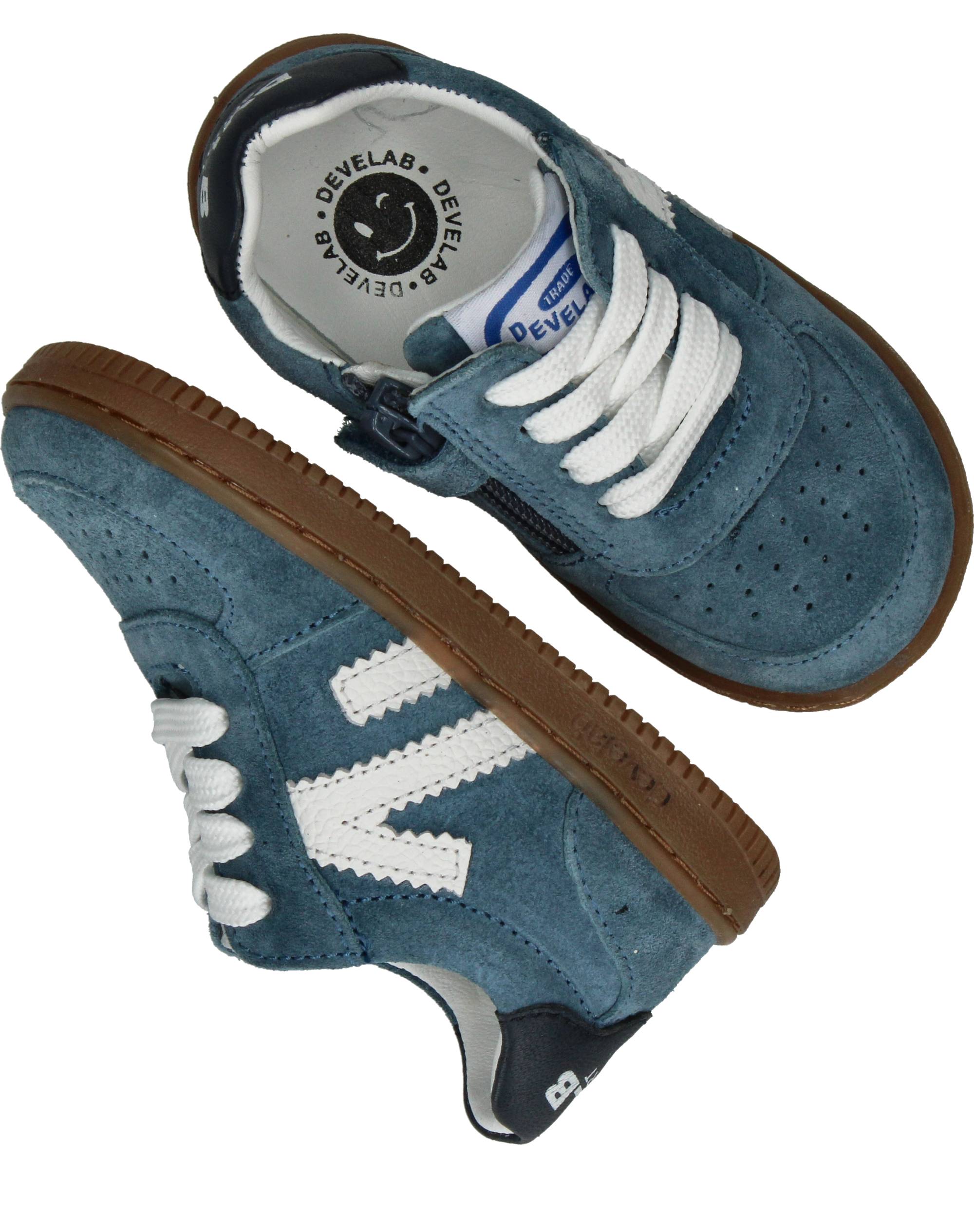 Develab FirstStep Babyschoentjes Jongens Blauw, babyschoentje voor jongens – foto 4