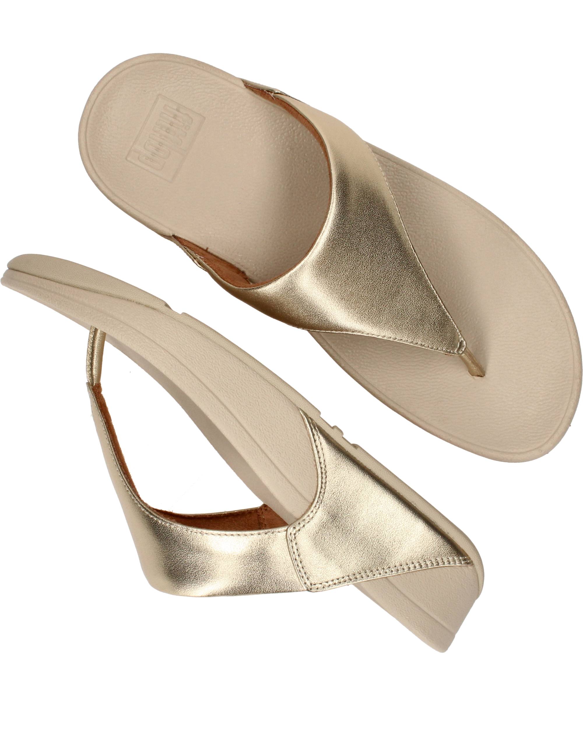Fitflop Lulu Teenslippers Dames Goud, slipper voor dames – foto 4