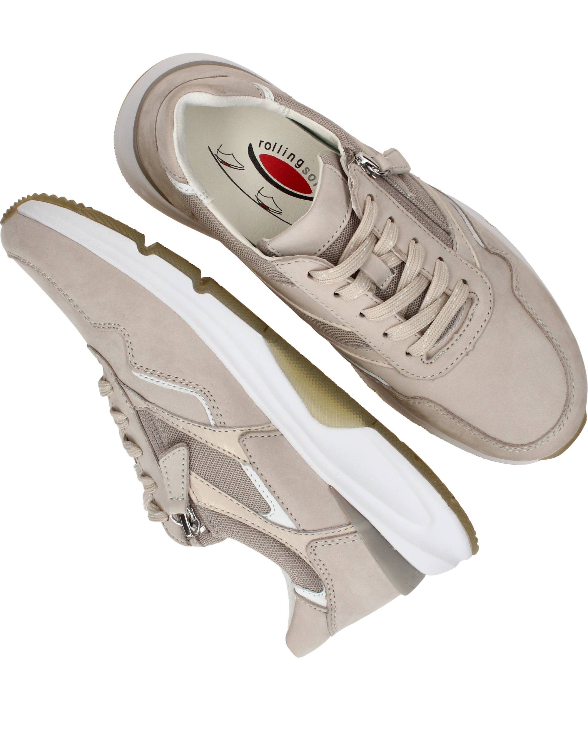 Gabor Rollingsoft Sneakers Dames Taupe, sneaker voor dames – foto 4