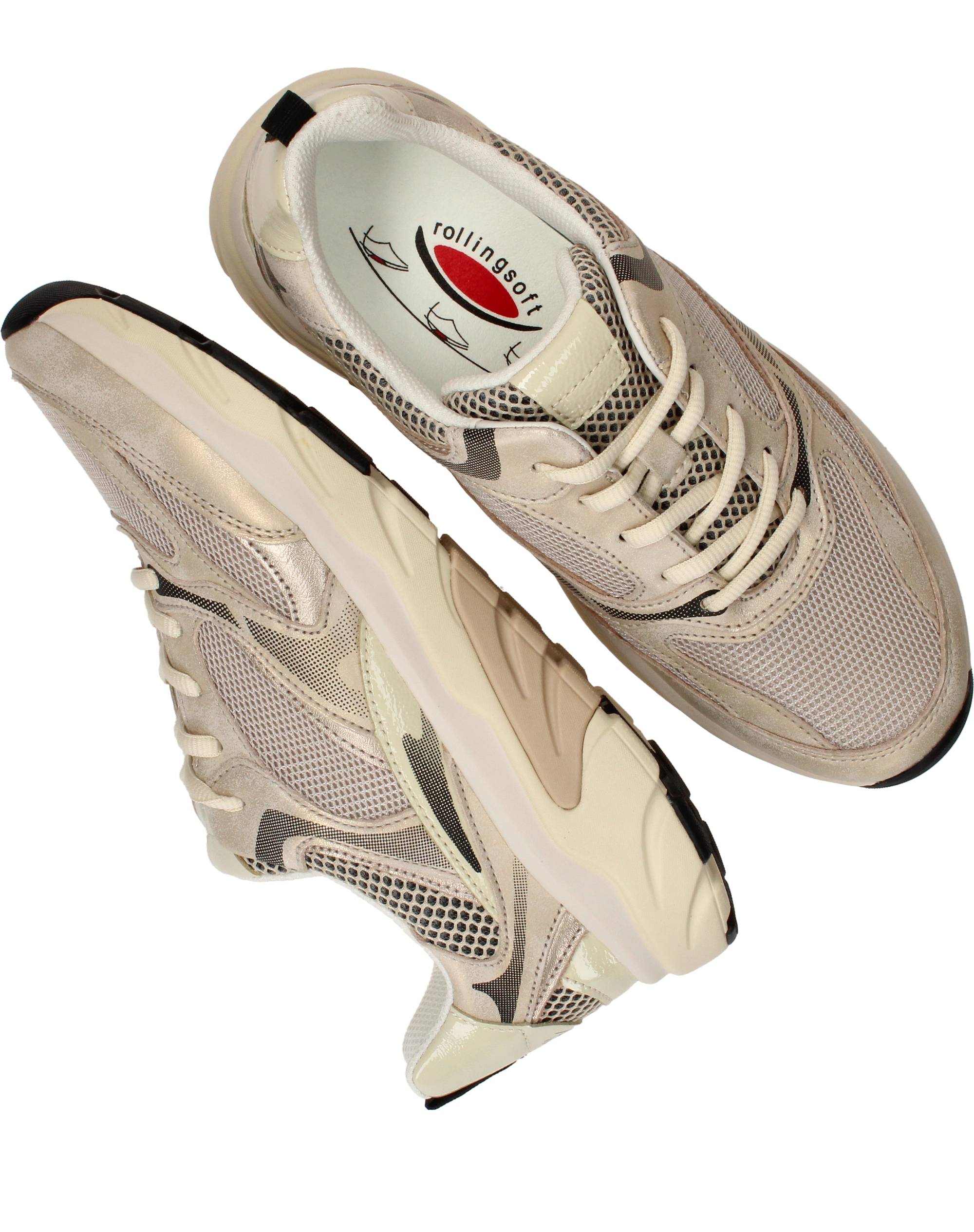 Gabor Rollingsoft Sneakers Dames Beige, sneaker voor dames – foto 4