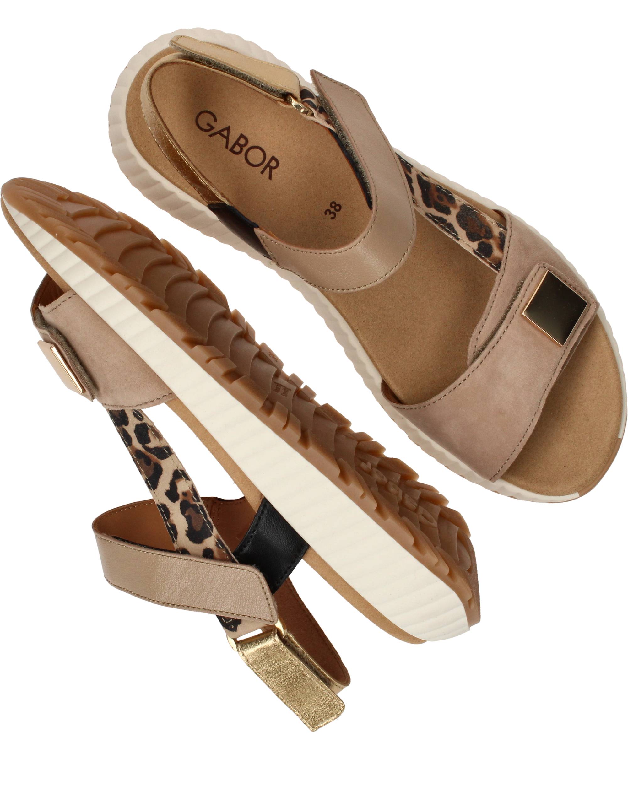 Gabor Sandalen Dames Taupe, sandaal voor dames – foto 4