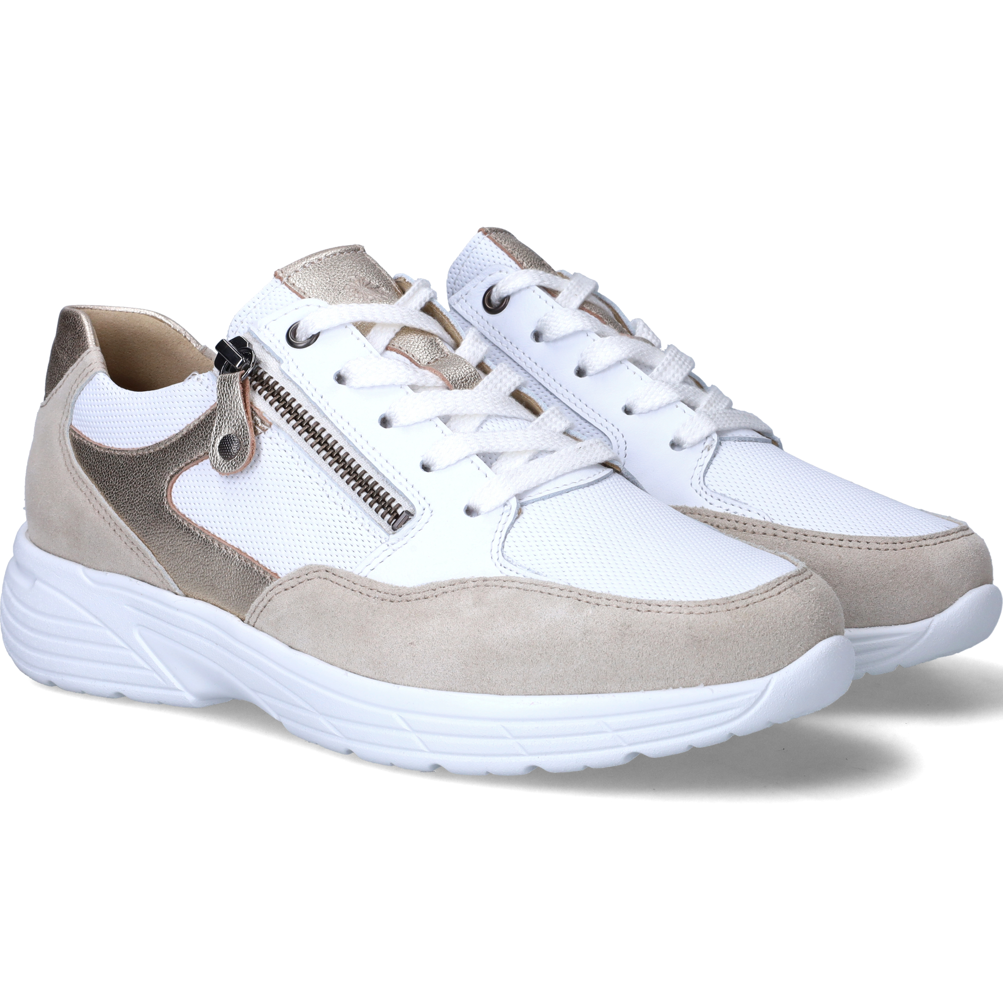 Hartjes Sneakers Dames Beige, sneaker voor dames – foto 4