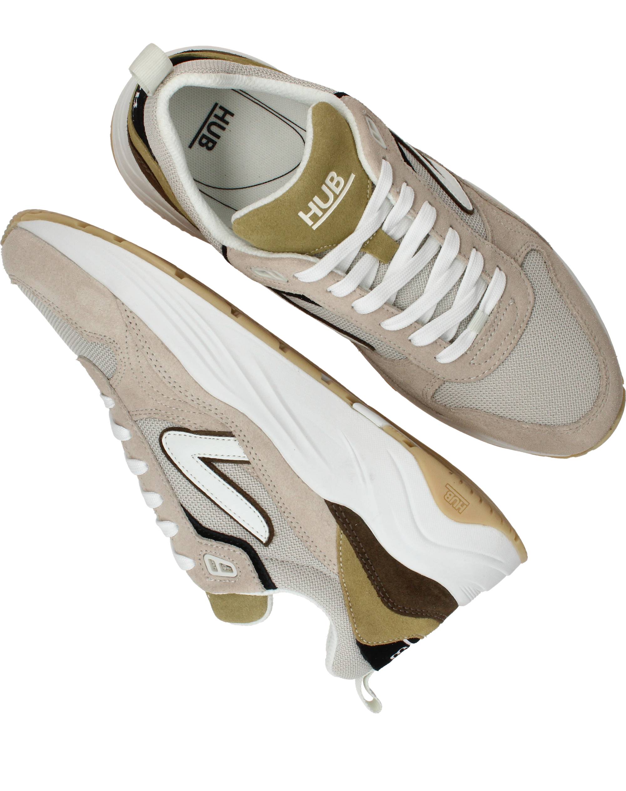 Hub Glide S43 Sneakers Heren Beige, sneaker voor heren – foto 4
