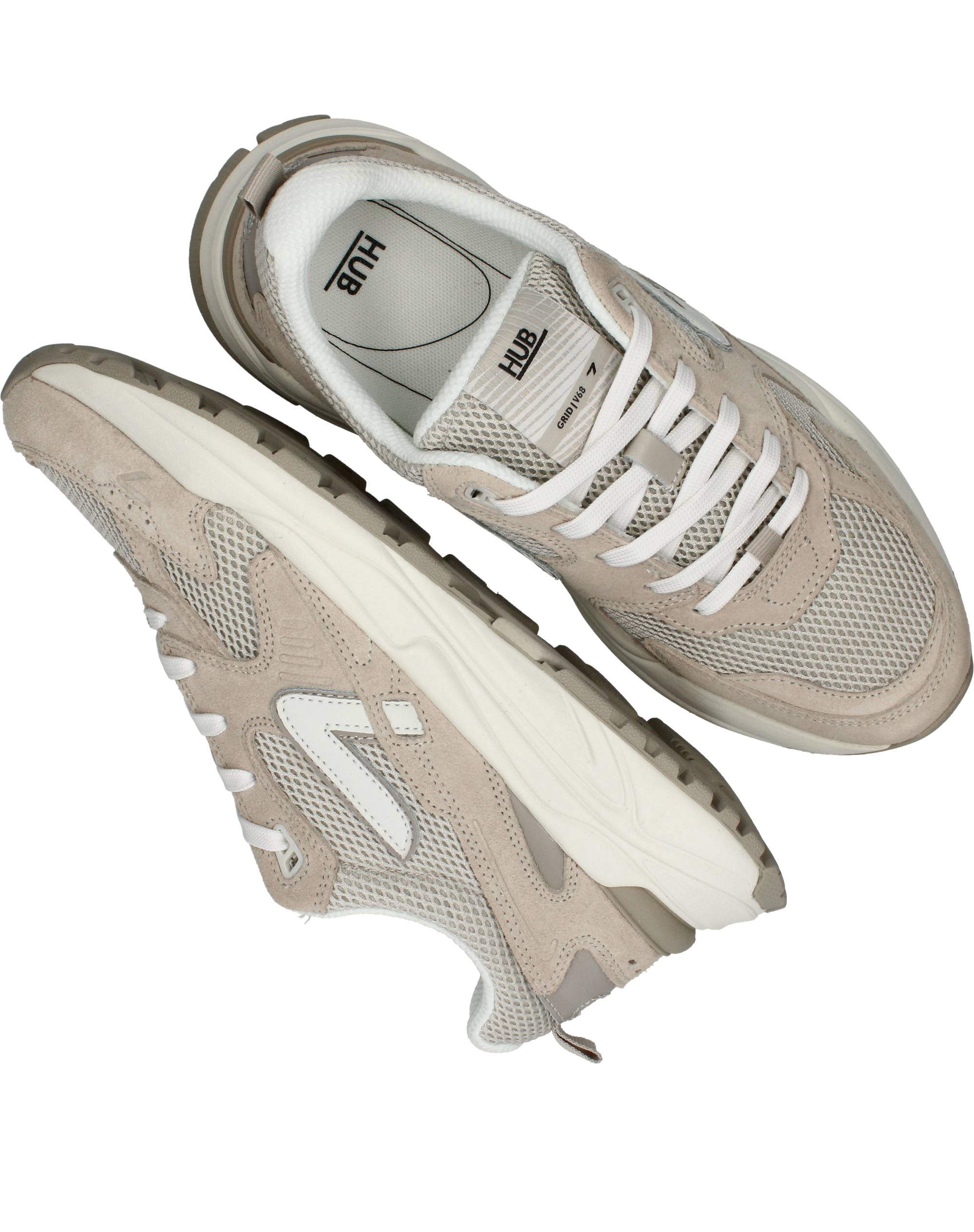 Hub Grid S48 Sneakers Heren Beige, sneaker voor heren – foto 4