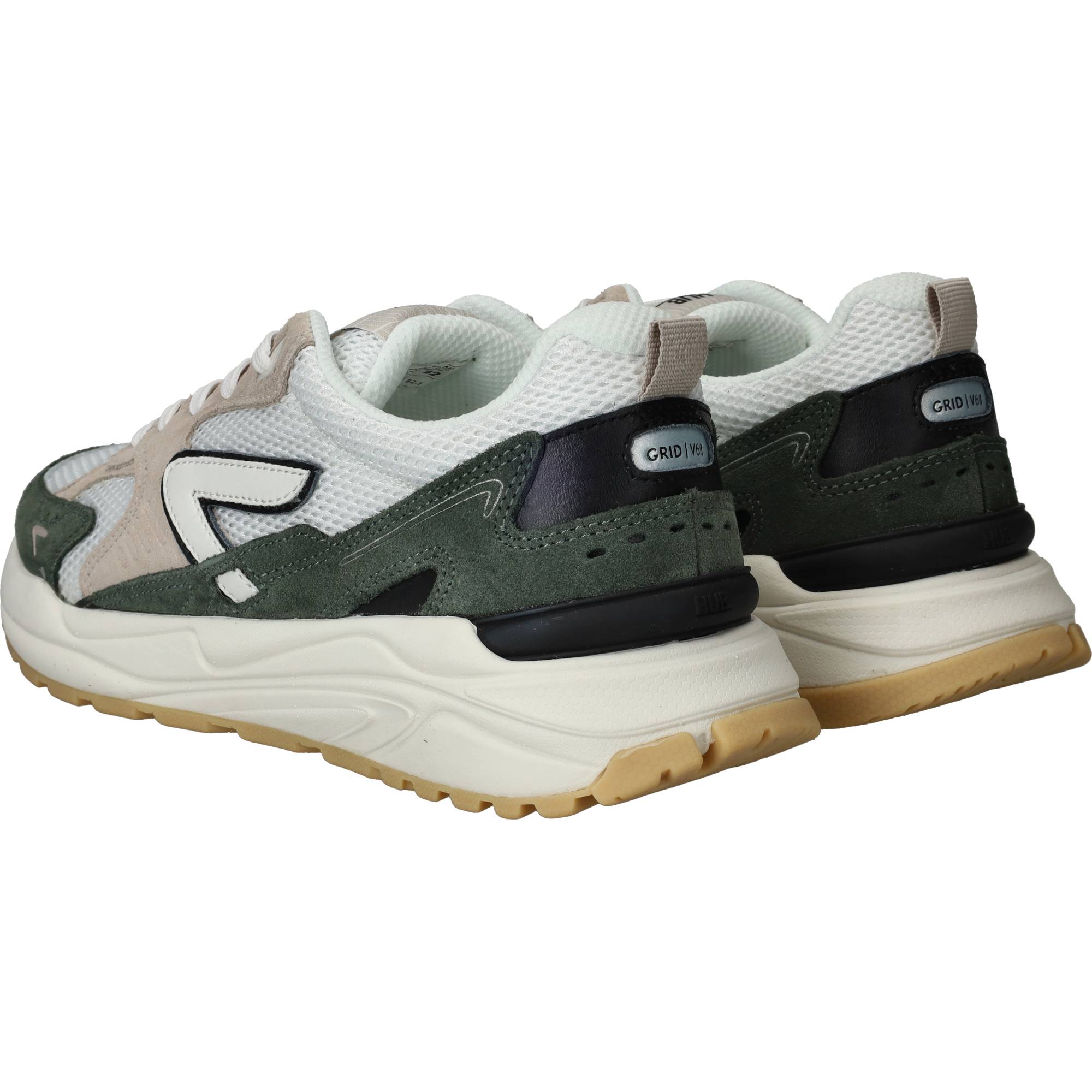 Hub Grid S48 Sneakers Heren Groen, sneaker voor heren – foto 3