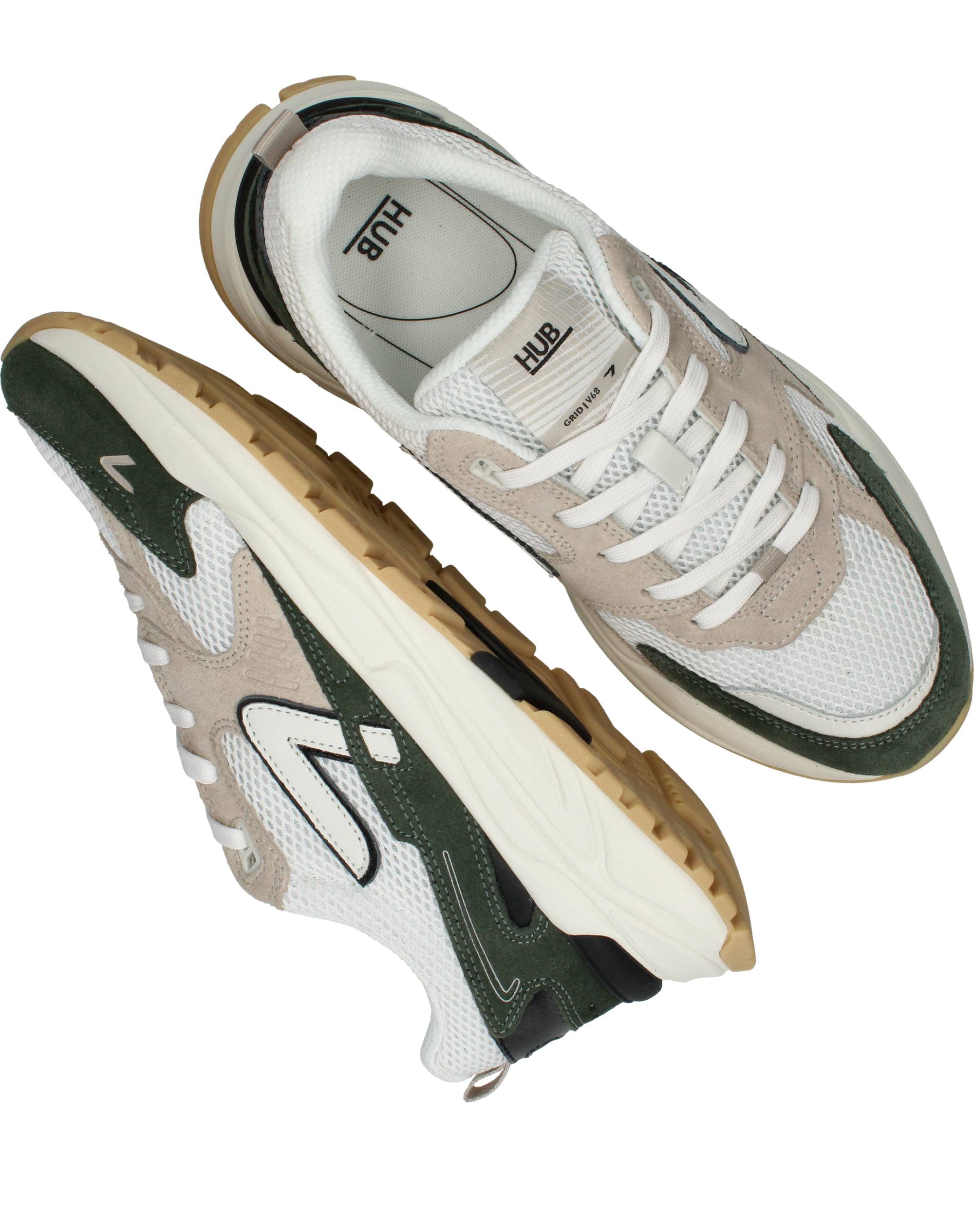 Hub Grid S48 Sneakers Heren Groen, sneaker voor heren – foto 4