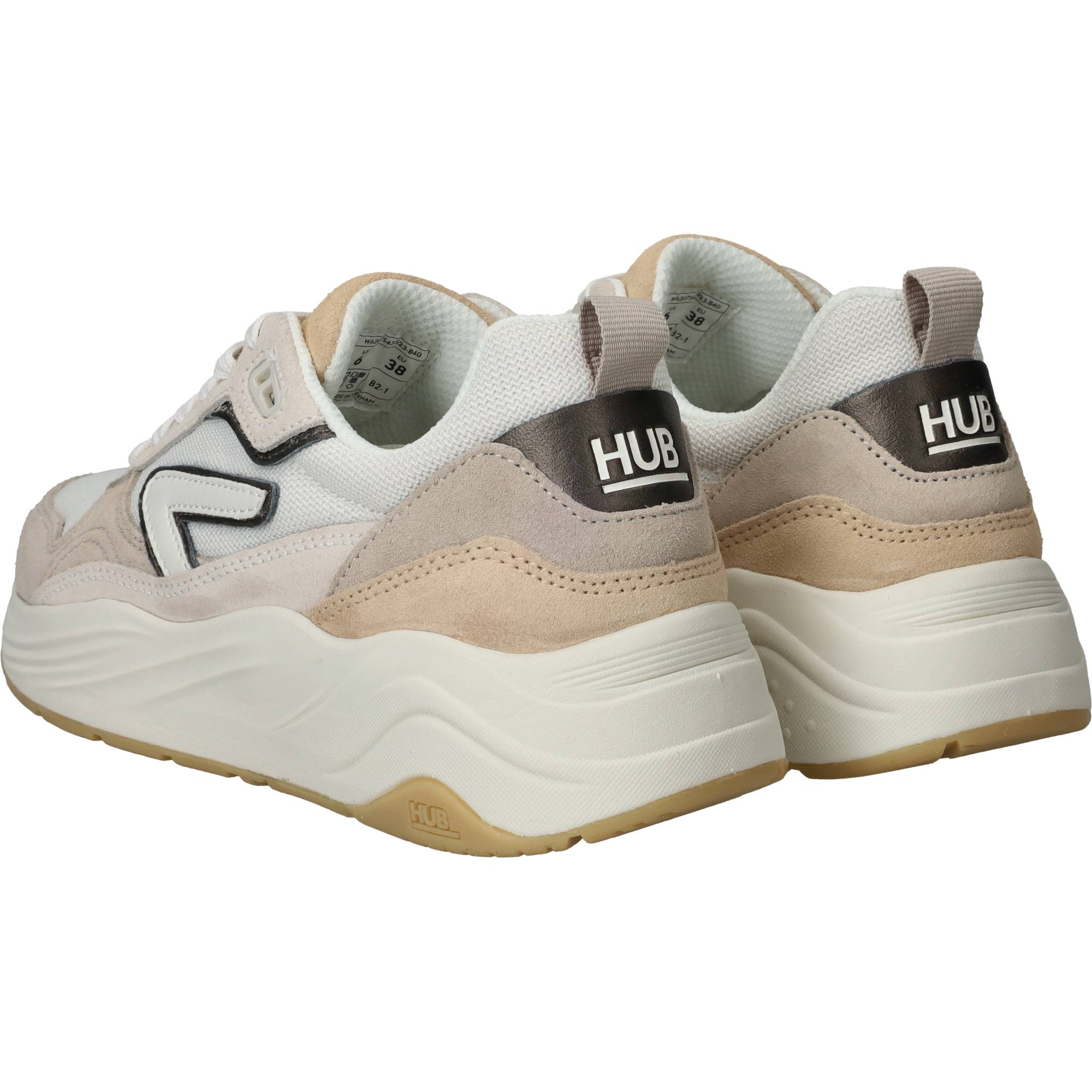 Hub Glide S43 Sneakers Dames Beige, sneaker voor dames – foto 3