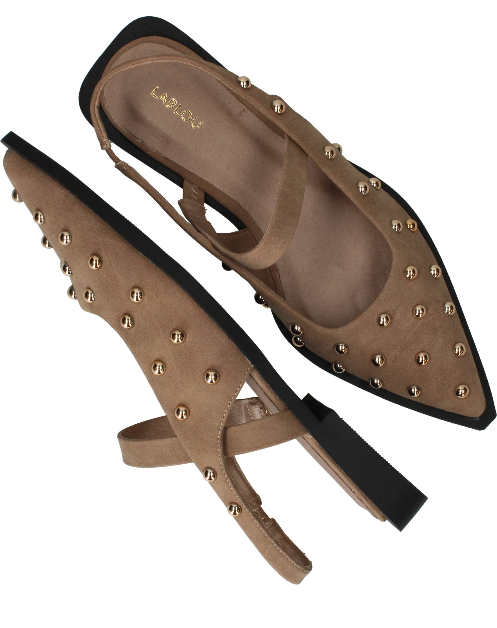 Lablou Slingbacks Dames Taupe, slingback voor dames – foto 4