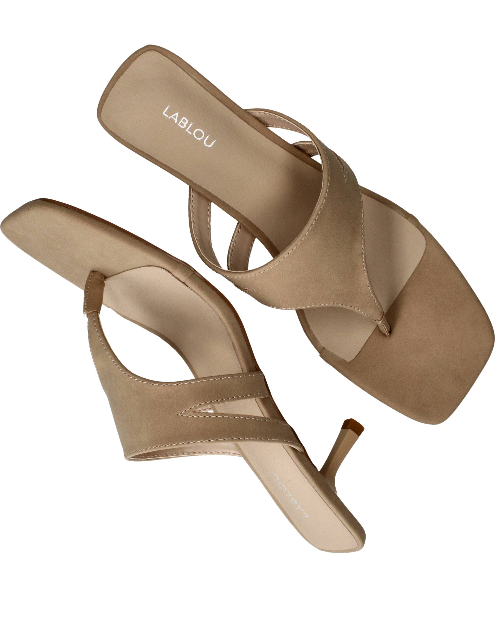 Lablou Sandalettes Dames Beige, sandalet voor dames – foto 4