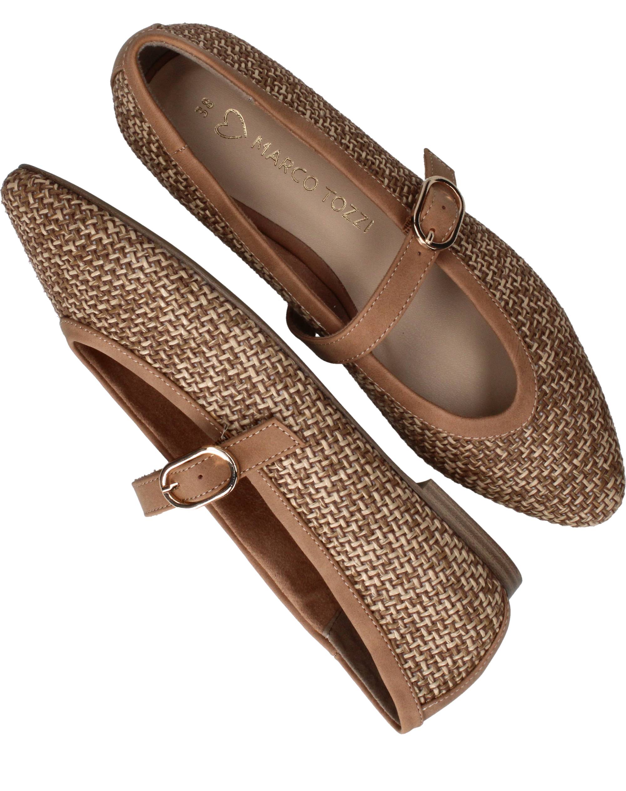 Marco Tozzi Ballerina's Dames Cognac, ballerina voor dames – foto 4