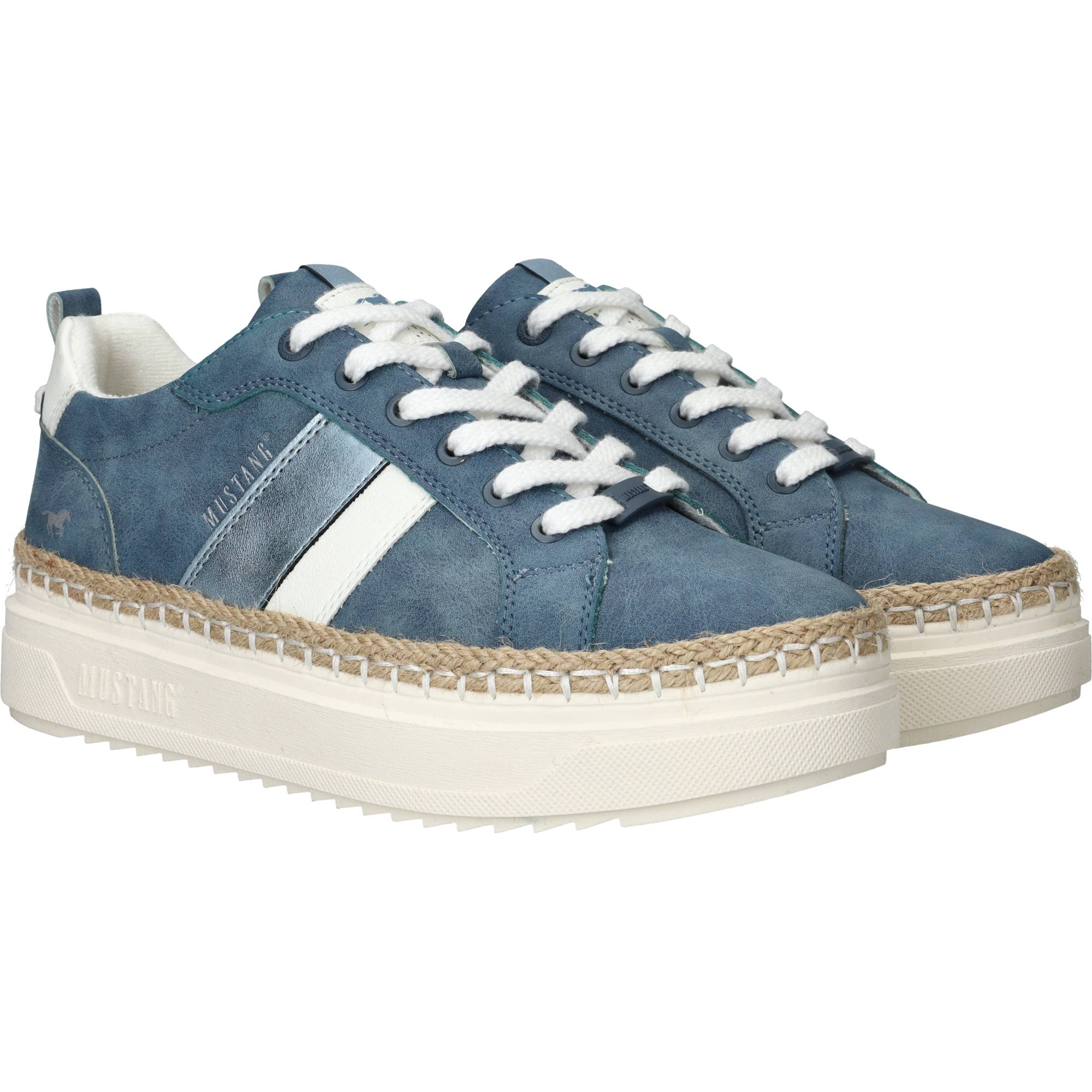 Mustang Sneakers Dames Blauw, sneaker voor dames – foto 2