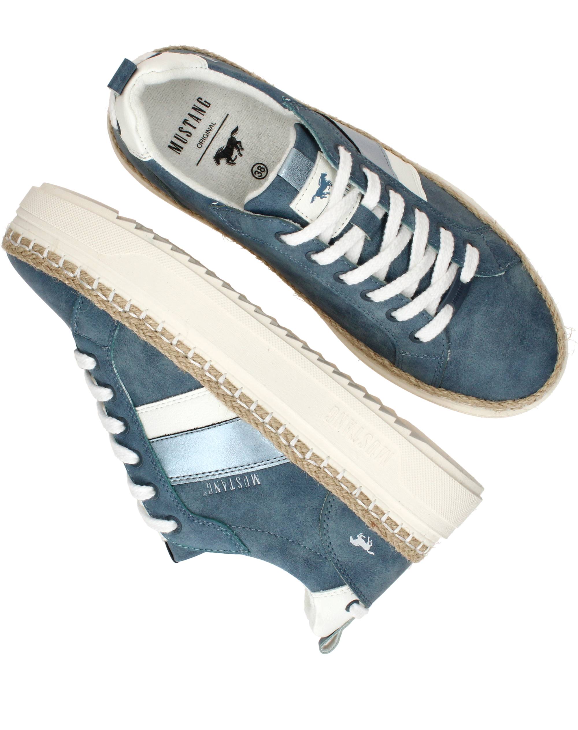 Mustang Sneakers Dames Blauw, sneaker voor dames – foto 4