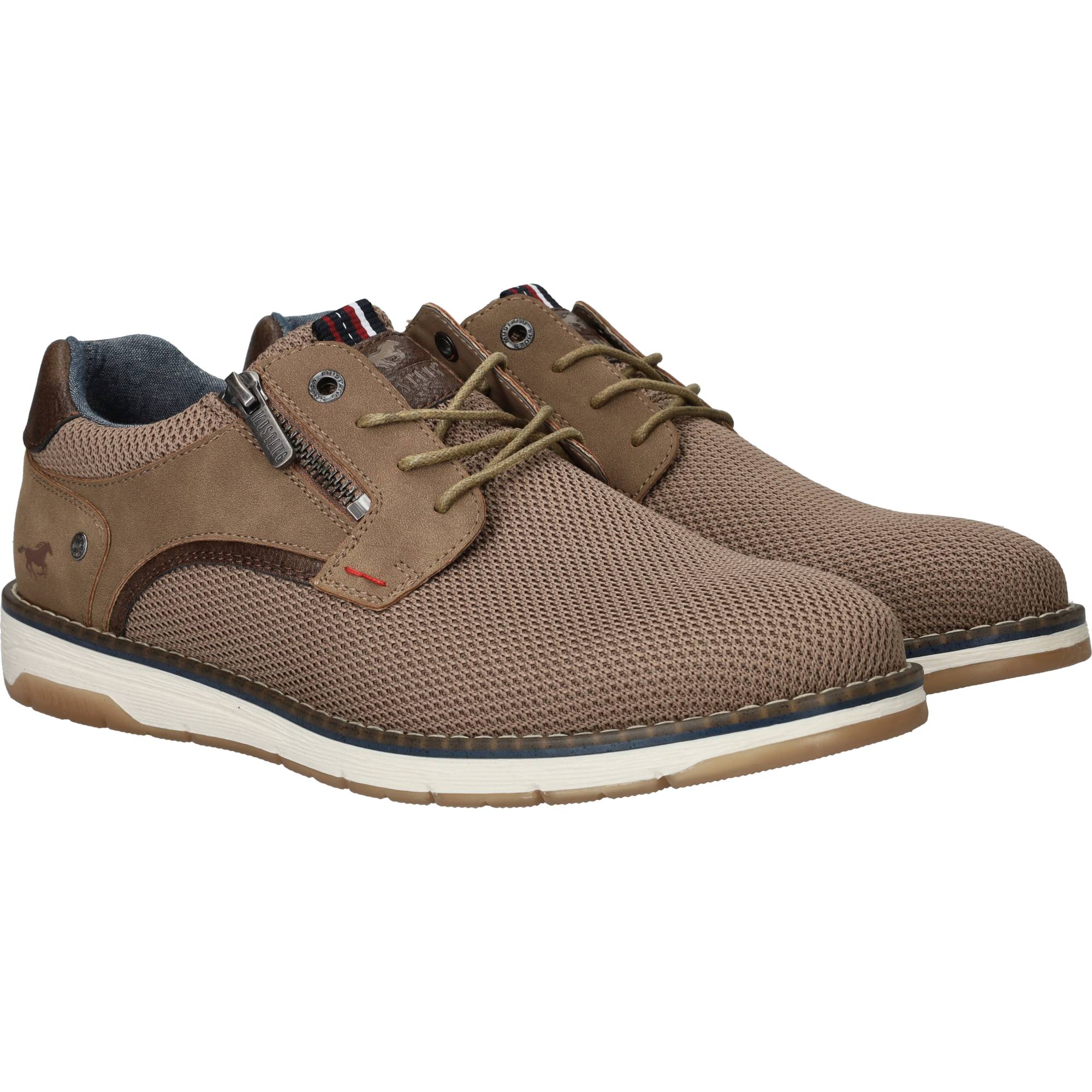 Mustang Veterschoenen Heren Taupe, veterschoen voor heren – foto 2