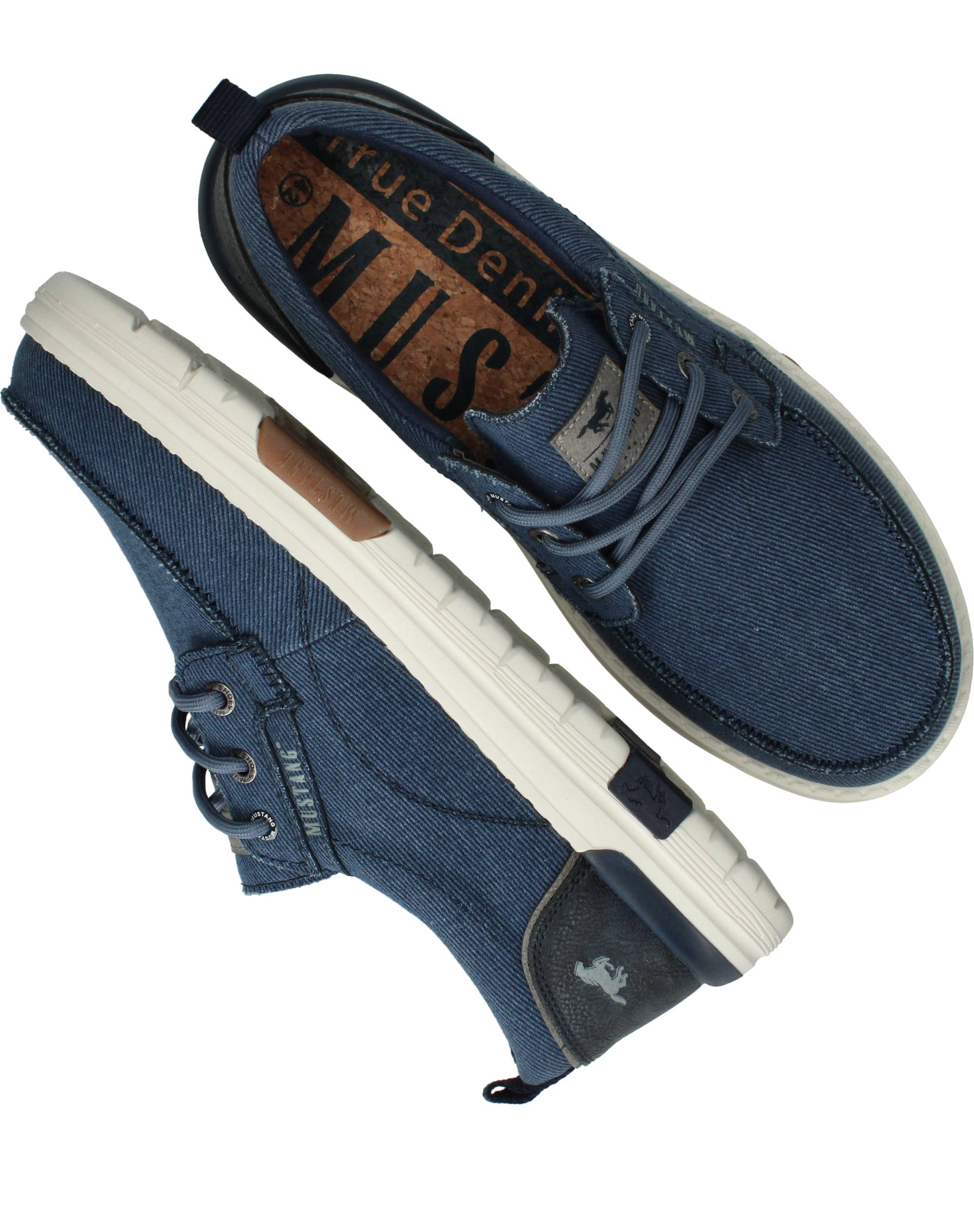 Mustang Veterschoenen Heren Blauw, veterschoen voor heren – foto 4