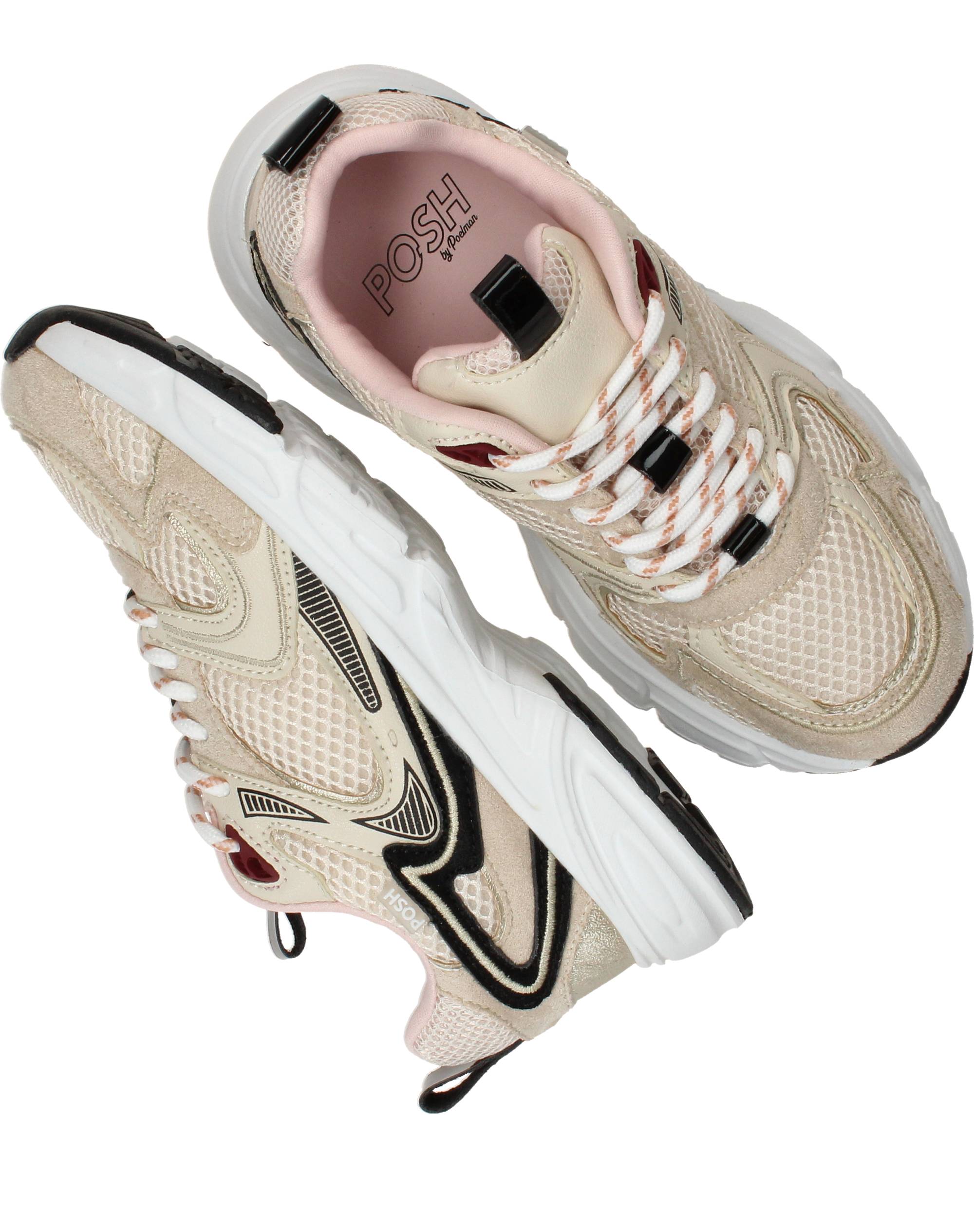 POSH By Poelman Sneakers Meisjes Beige, sneaker voor meisjes – foto 4